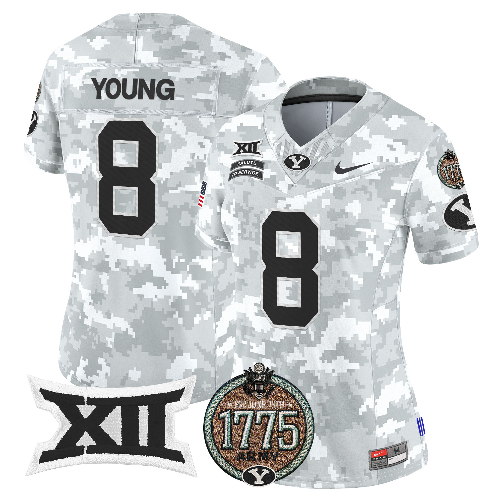 Women's BYU Cougars 2024 Salute to Service Establishment Year Patch Vapor Limited Jersey - All Stitched