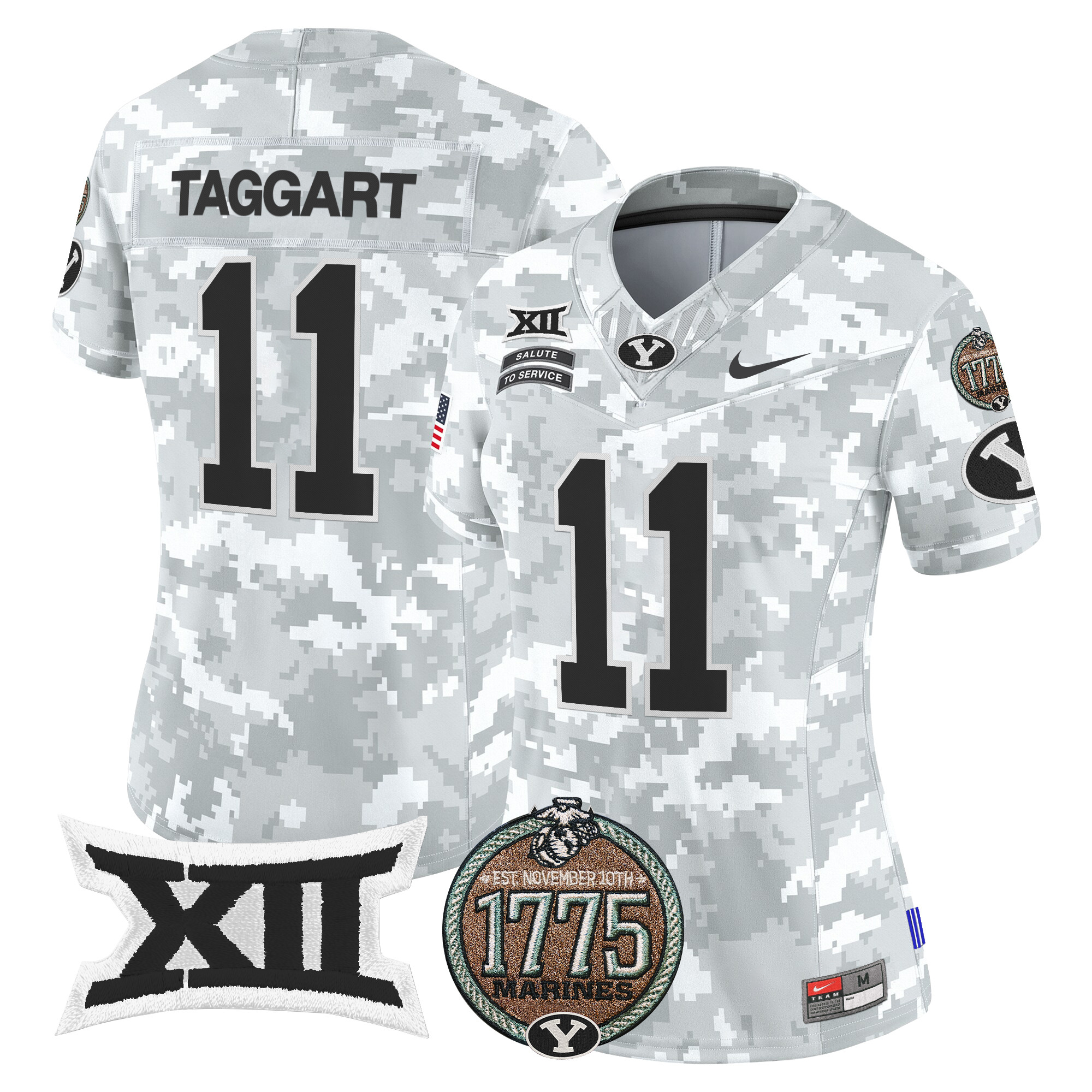Women's BYU Cougars 2024 Salute to Service Establishment Year Patch Vapor Limited Jersey - All Stitched