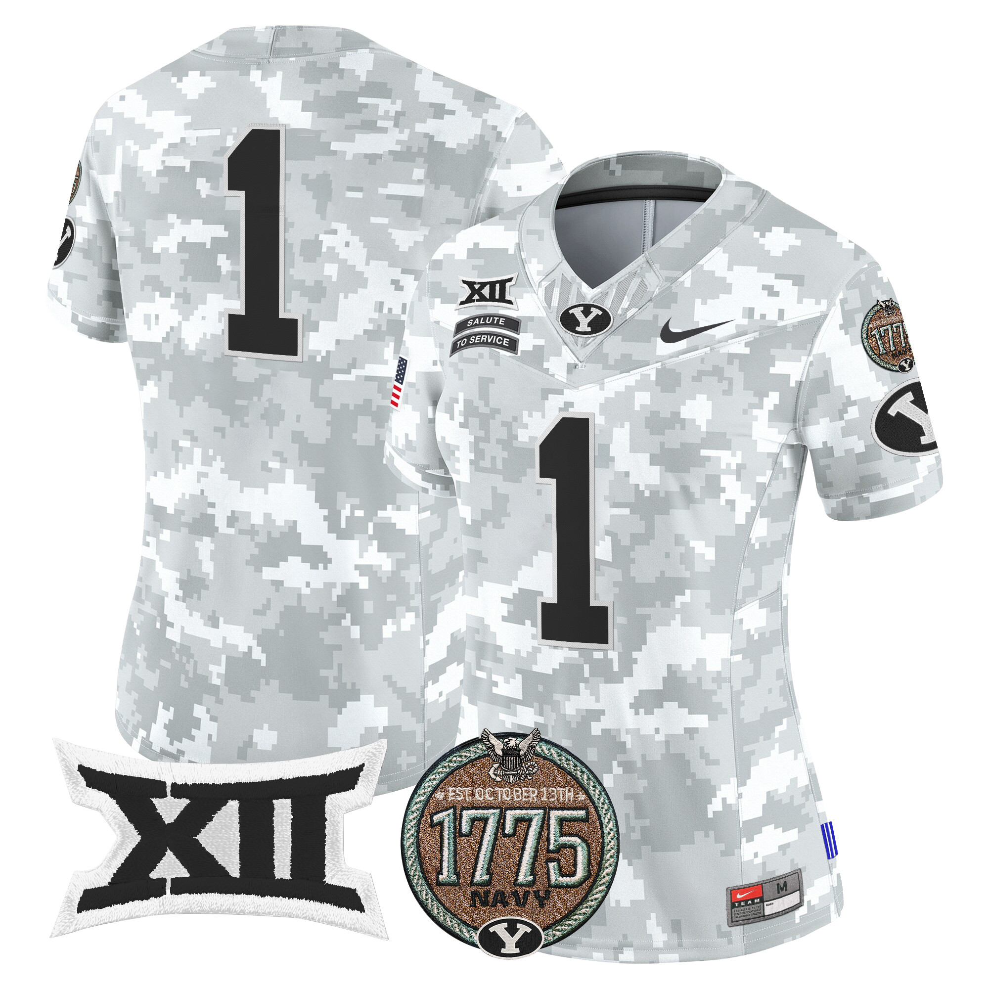 Women's BYU Cougars 2024 Salute to Service Establishment Year Patch Vapor Limited Jersey - All Stitched