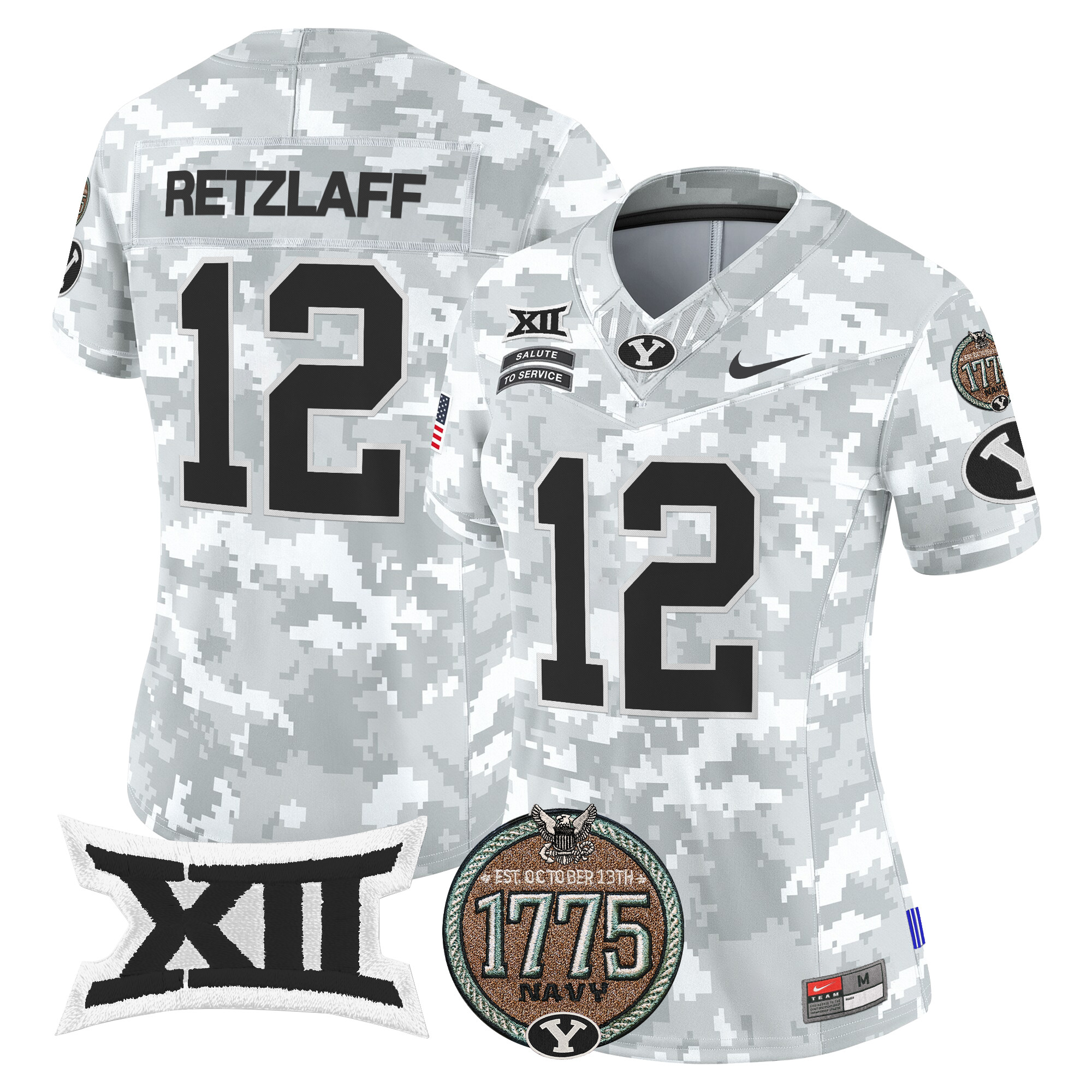 Women's BYU Cougars 2024 Salute to Service Establishment Year Patch Vapor Limited Jersey - All Stitched
