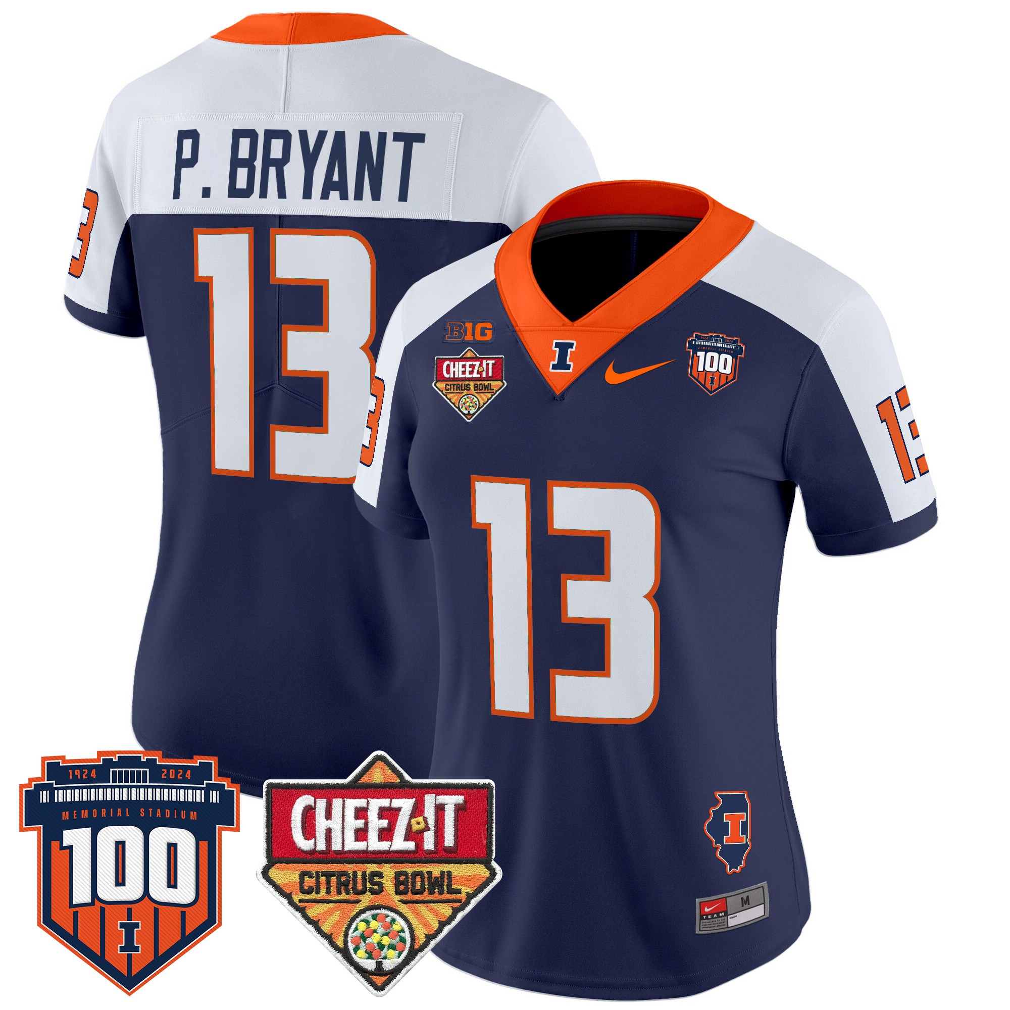 Women's Illinois Fighting Illini 2025 Cheez-It Citrus Bowl Patch Vapor Limited Jersey - All Stitched