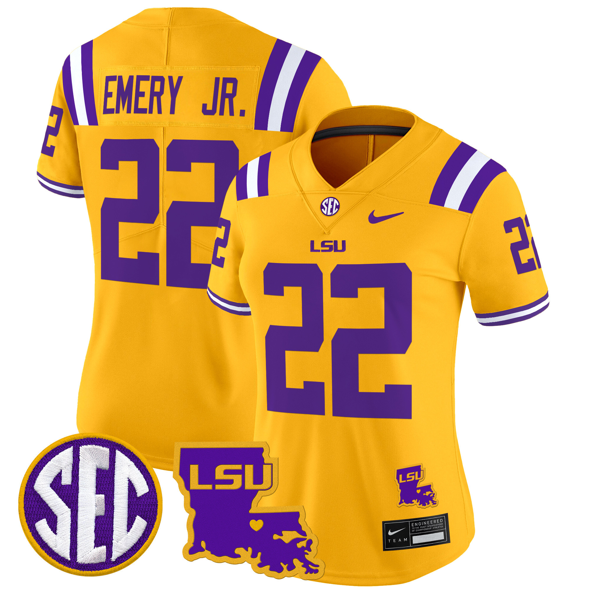 Women's LSU Tigers 2024 Louisiana Patch Vapor Limited Jersey - All Stitched