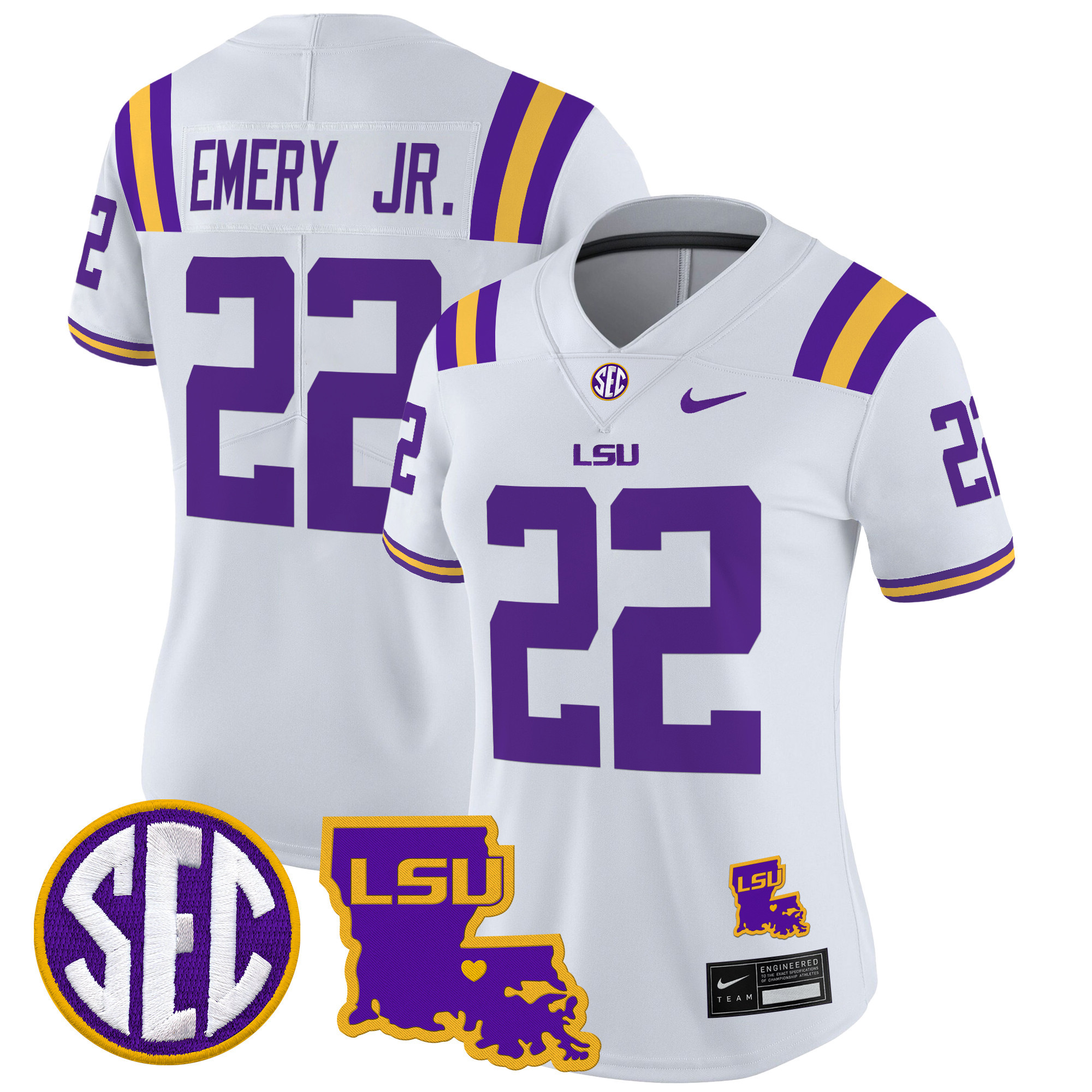 Women's LSU Tigers 2024 Louisiana Patch Vapor Limited Jersey - All Stitched