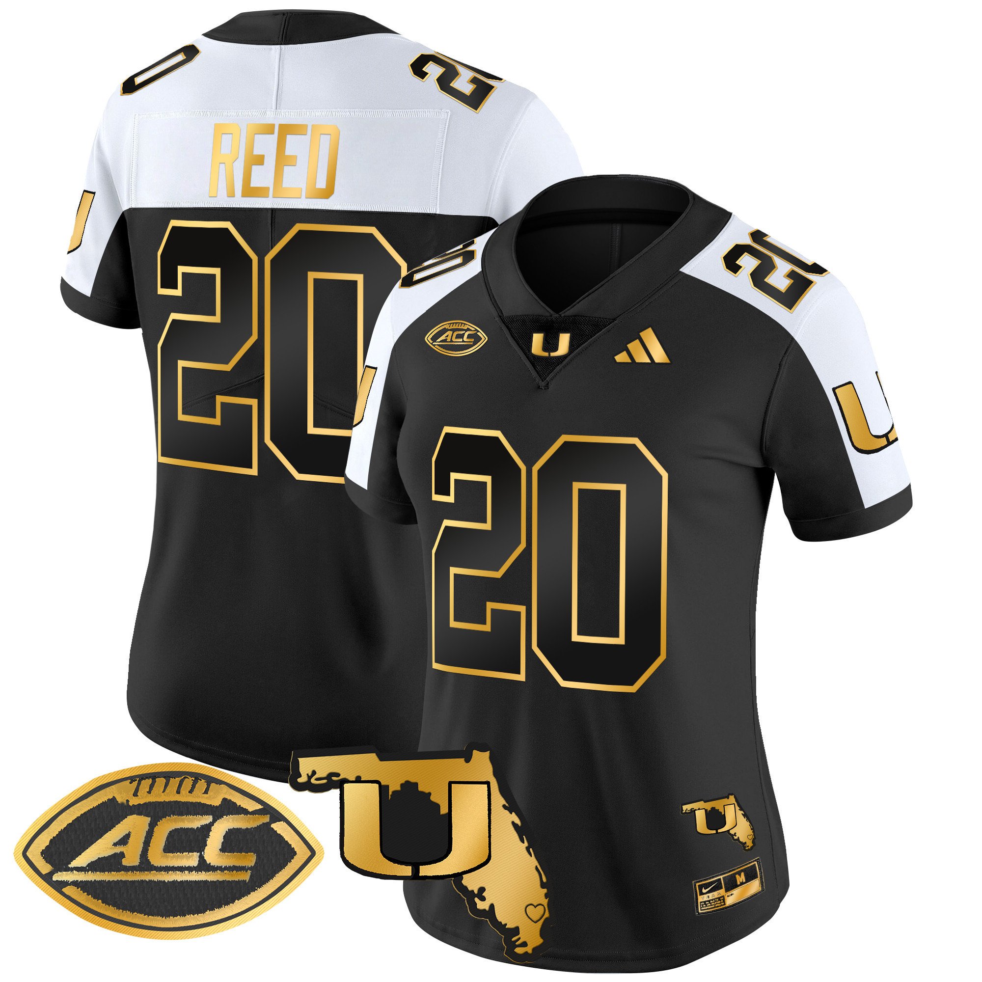 Women's Miami Hurricanes 2024 Florida Patch Gold Vapor Limited Jersey - All Stitched