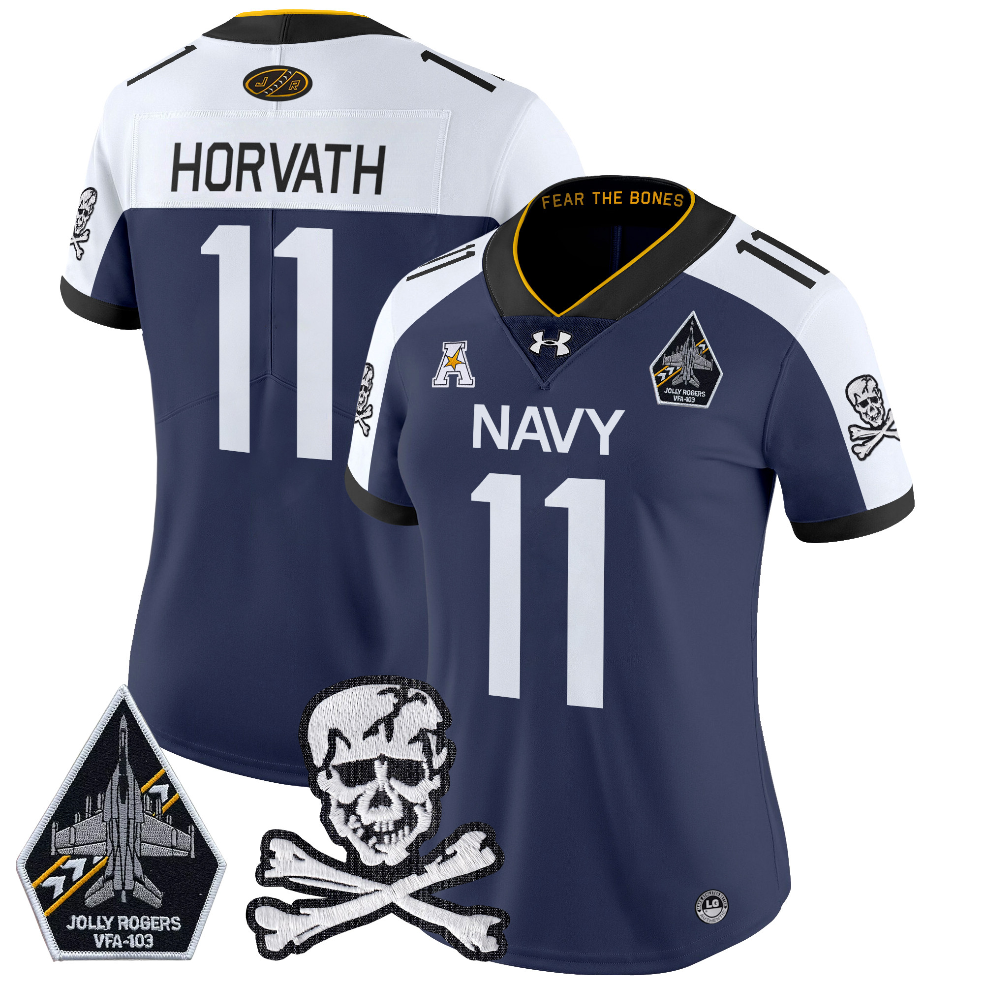 Women's Navy Midshipmen 2024 Vapor Limited Jersey - All Stitched