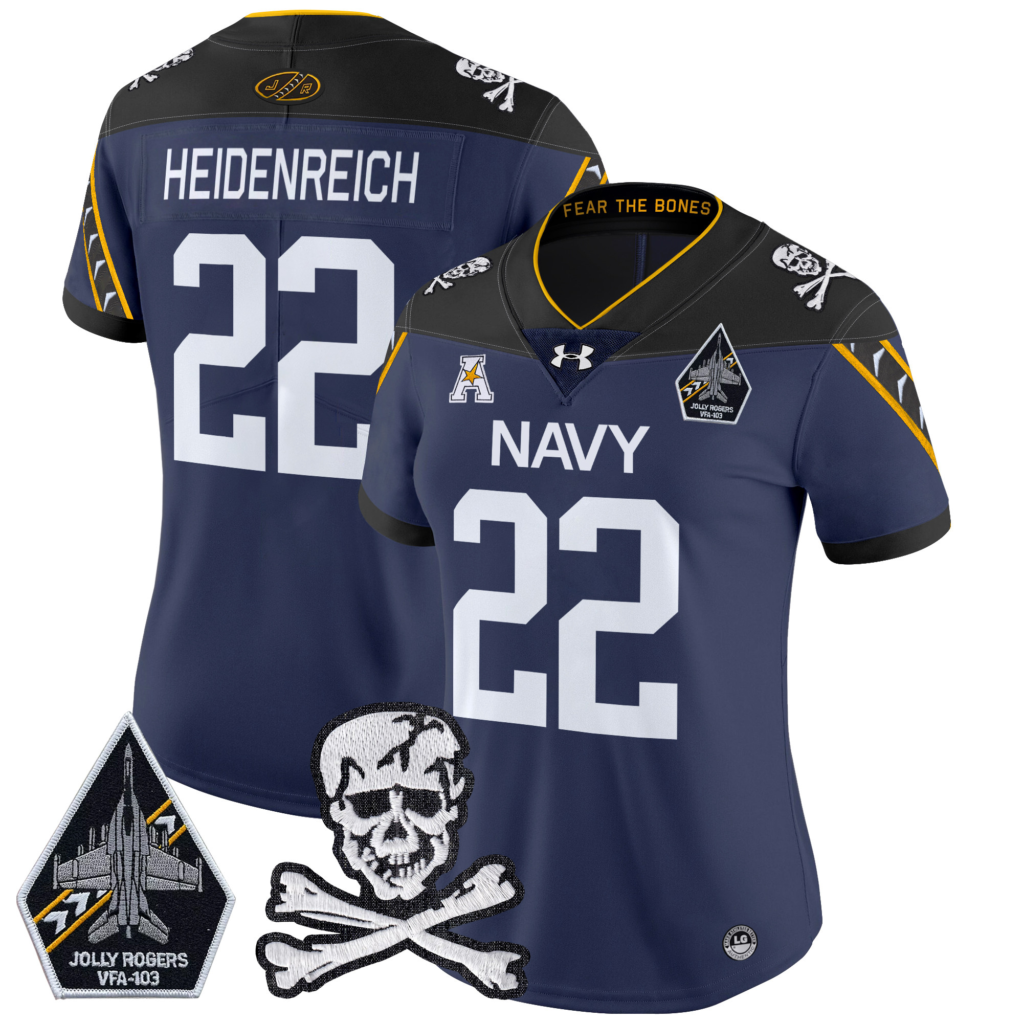 Women's Navy Midshipmen 2024 Vapor Limited Jersey - All Stitched