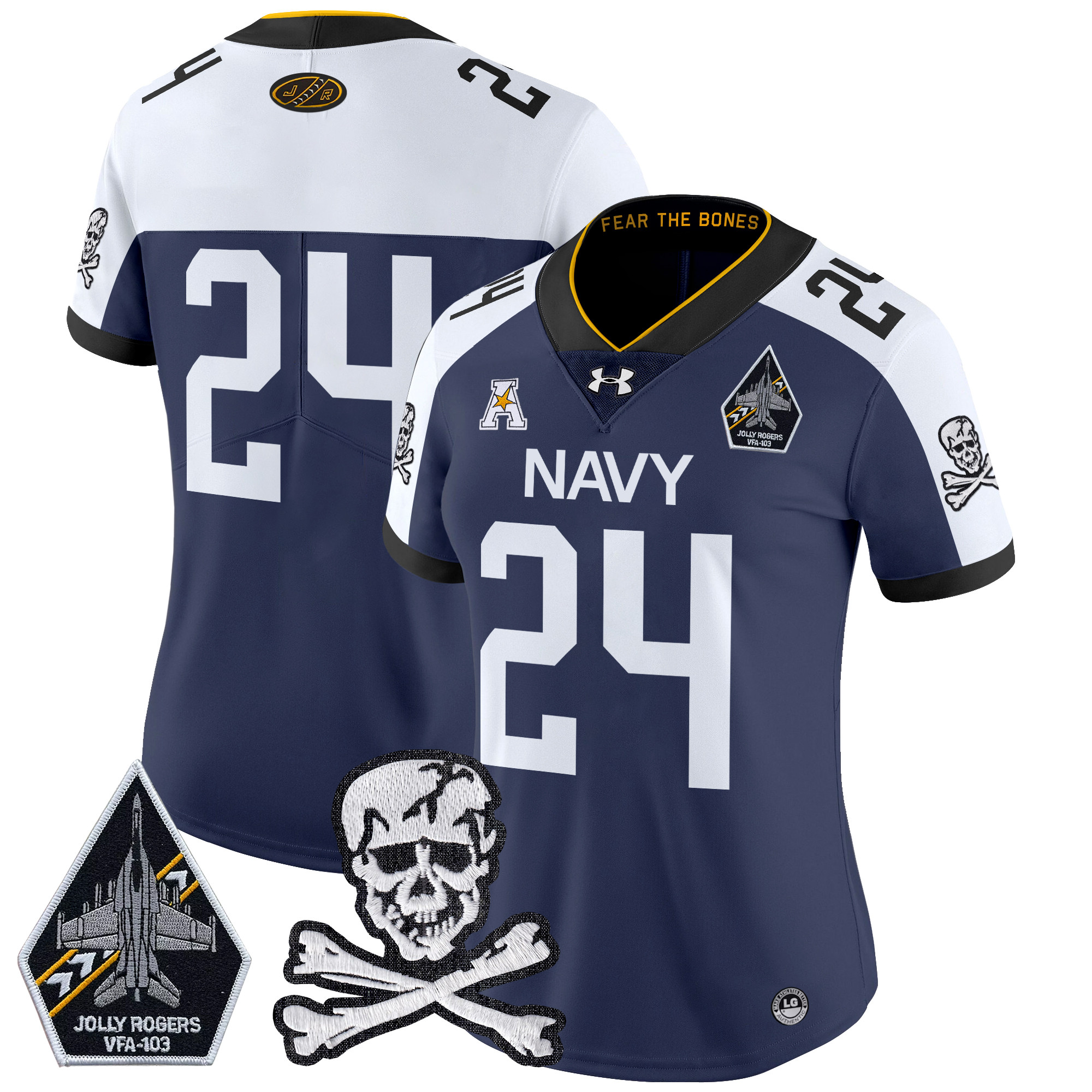 Women's Navy Midshipmen 2024 Vapor Limited Jersey - All Stitched
