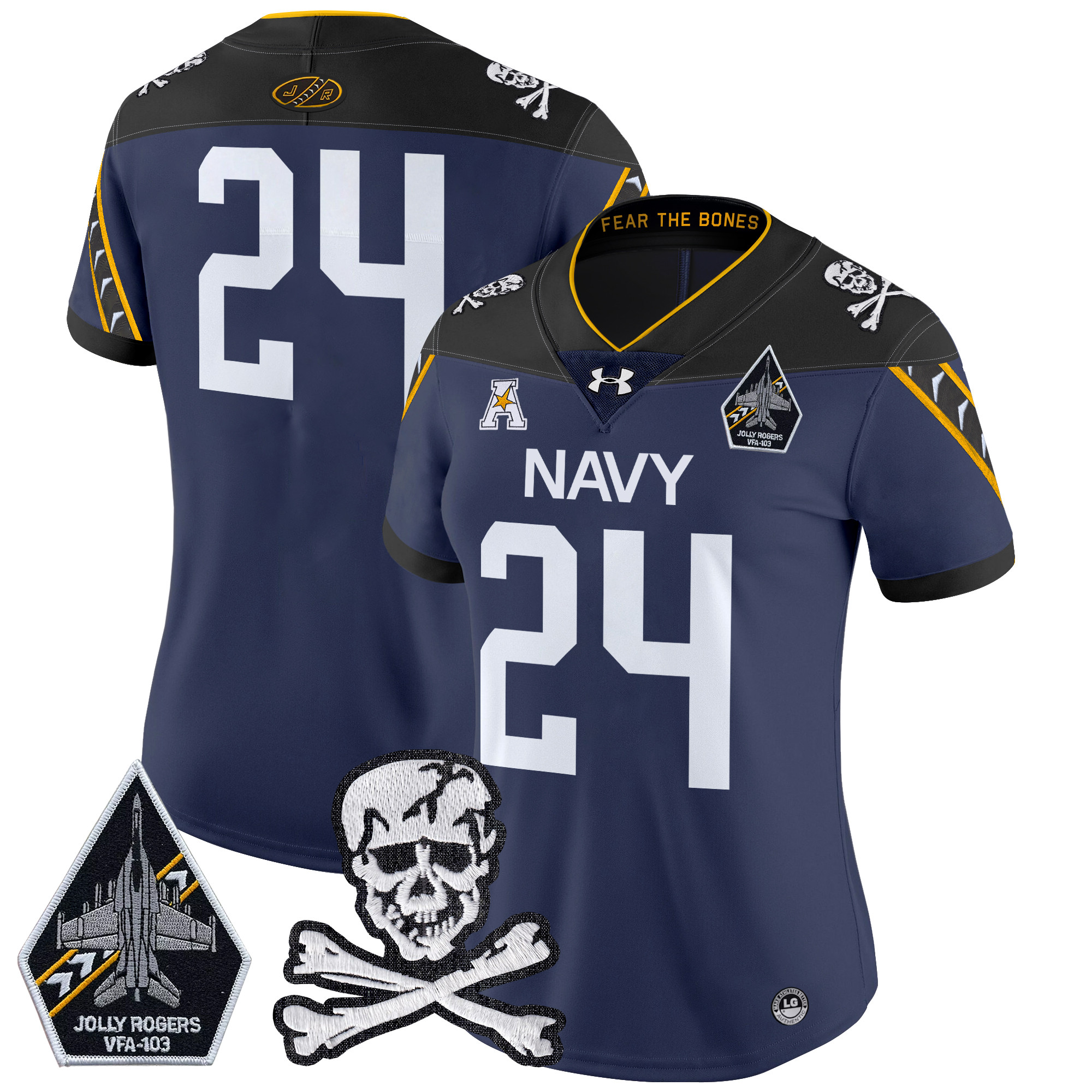 Women's Navy Midshipmen 2024 Vapor Limited Jersey - All Stitched
