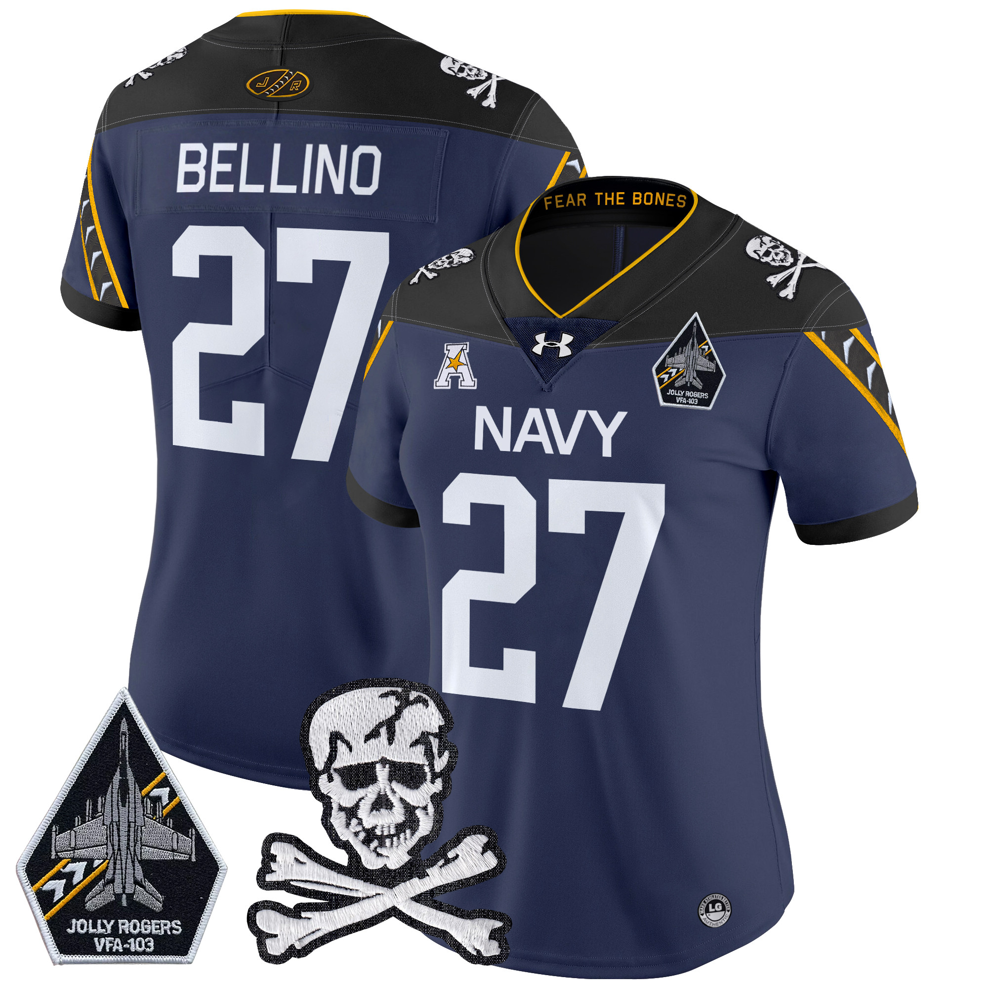 Women's Navy Midshipmen 2024 Vapor Limited Jersey - All Stitched