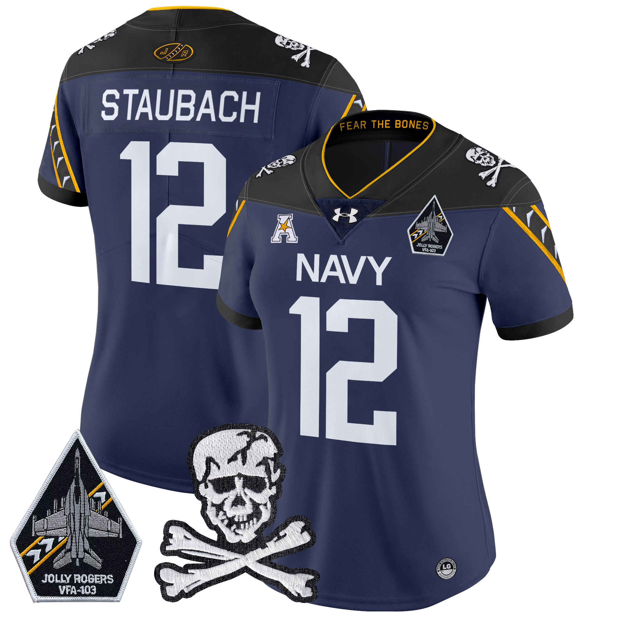 Women's Navy Midshipmen 2024 Vapor Limited Jersey - All Stitched