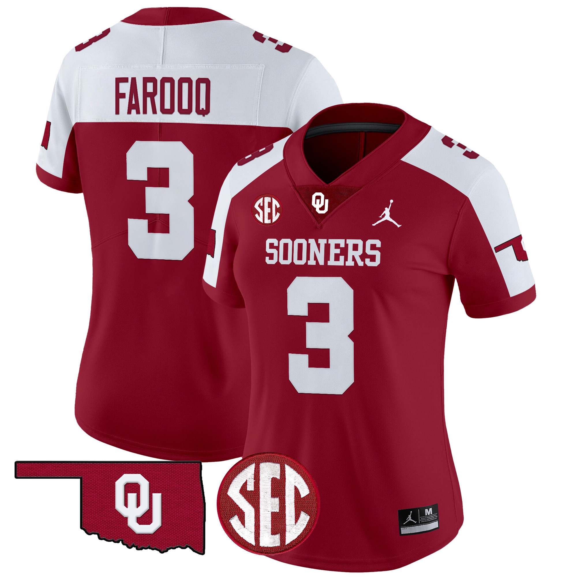 Women's Oklahoma Sooners 2024 Vapor Limited Jersey - SEC Patch - All Stitched