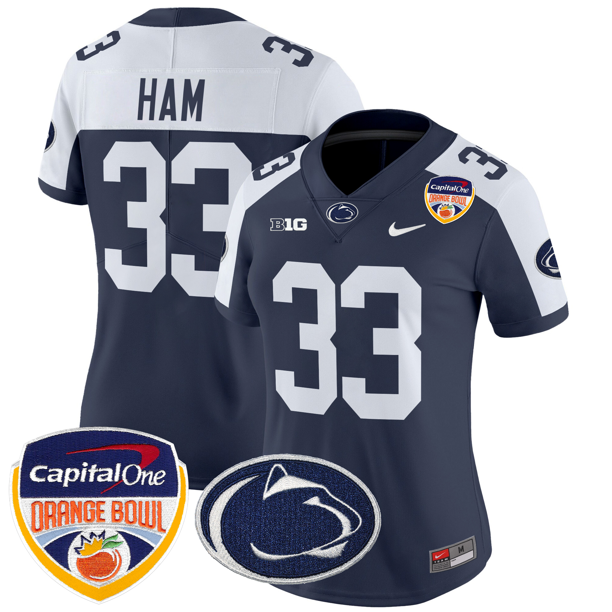 Women's Penn State Nittany Lions Orange Bowl Patch Vapor Limited Jersey - All Stitched
