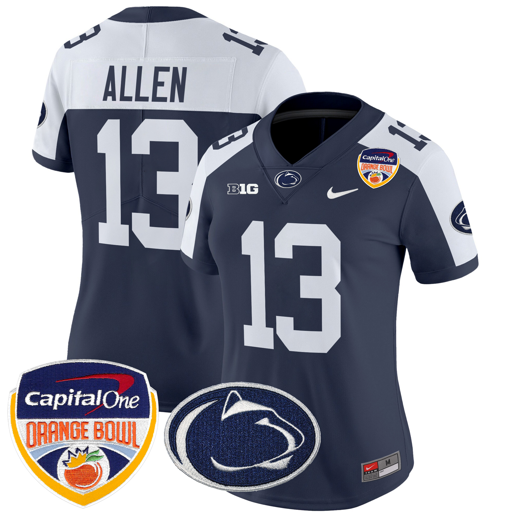 Women's Penn State Nittany Lions Orange Bowl Patch Vapor Limited Jersey - All Stitched
