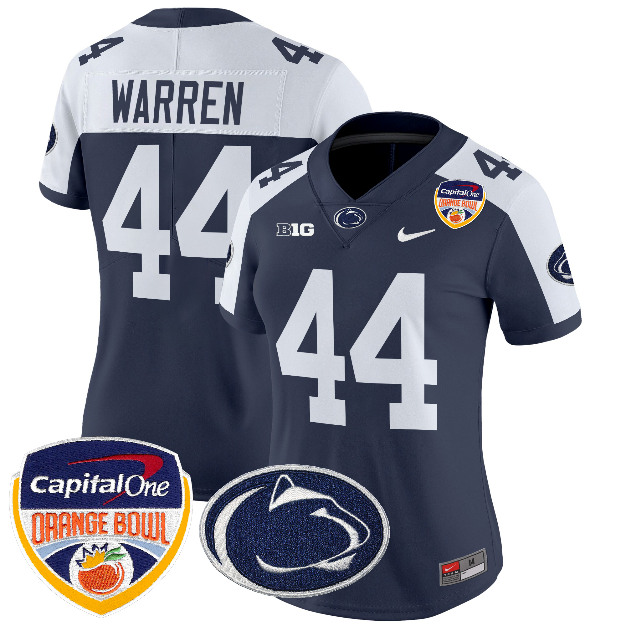 Women's Penn State Nittany Lions Orange Bowl Patch Vapor Limited Jersey - All Stitched