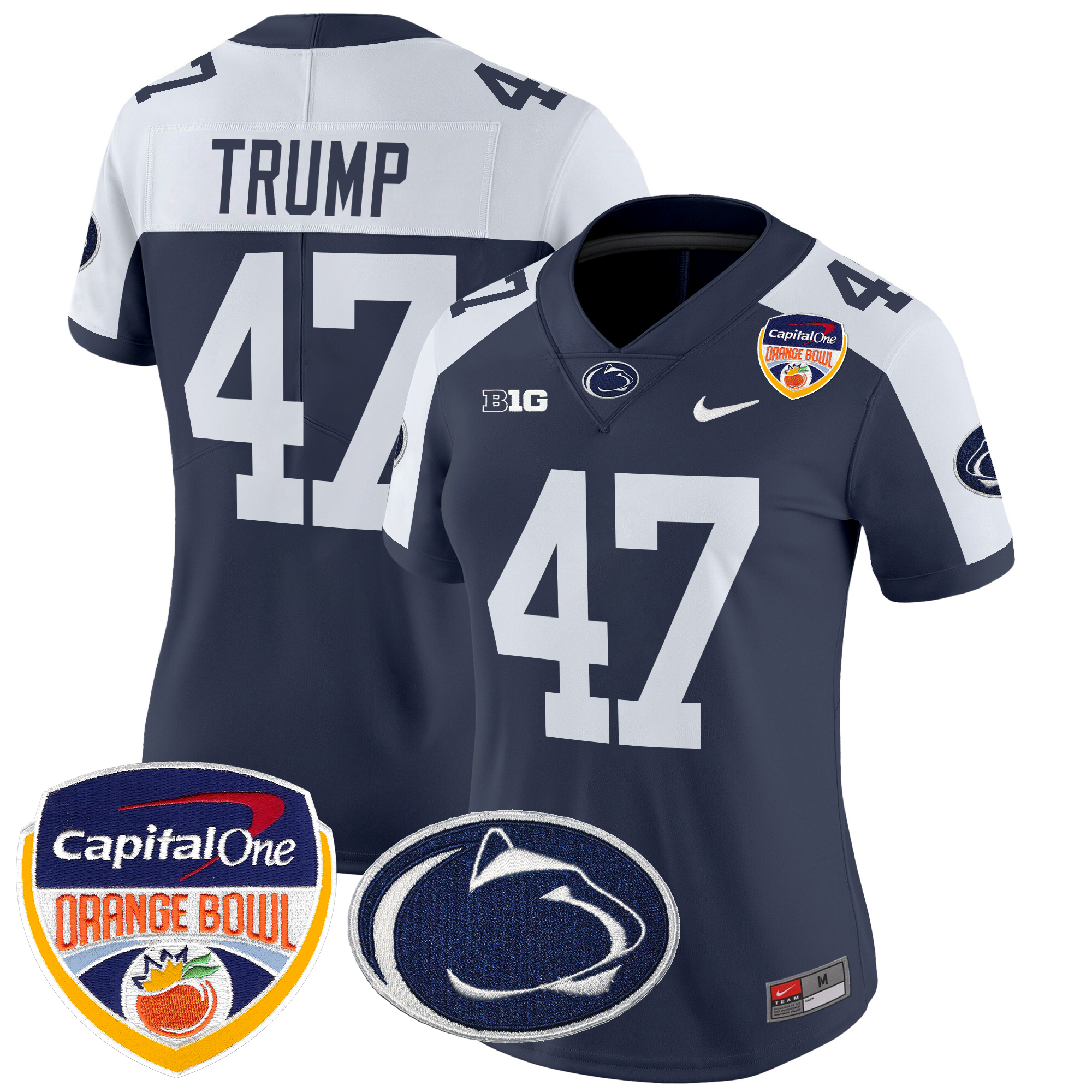 Women's Penn State Nittany Lions Orange Bowl Patch Vapor Limited Jersey - All Stitched