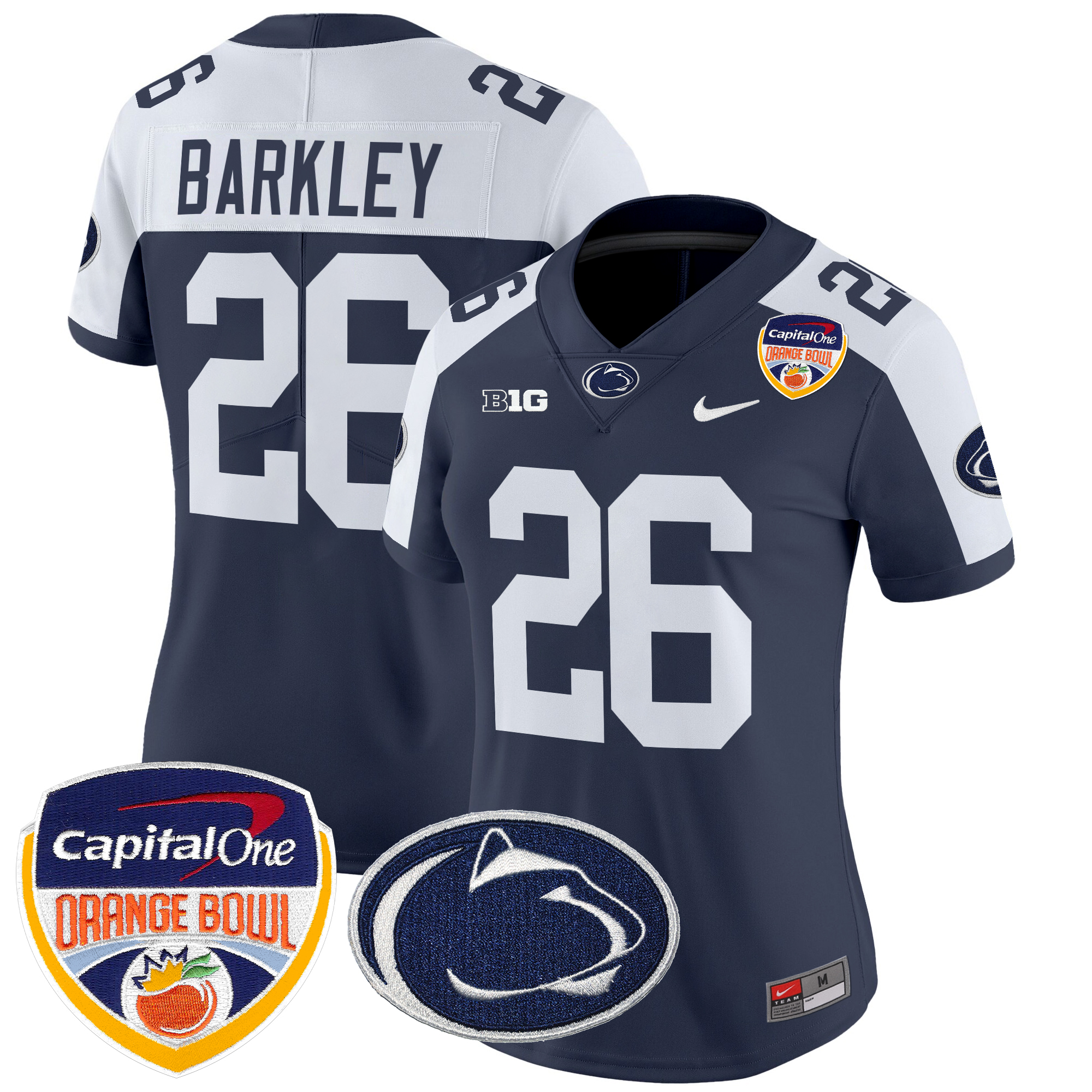 Women's Penn State Nittany Lions Orange Bowl Patch Vapor Limited Jersey - All Stitched
