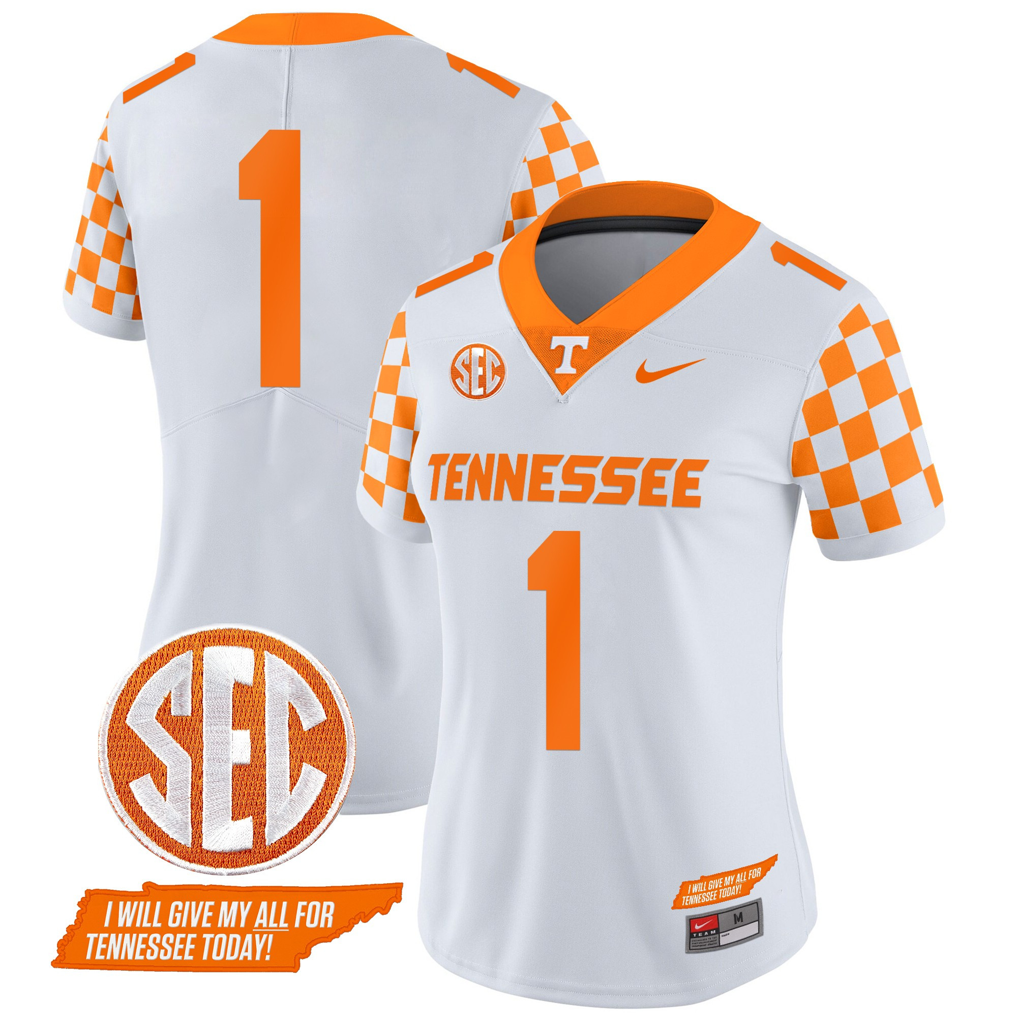 Women's Tennessee Volunteers 2024 Checkerboard Vapor Limited Jersey V2 - All Stitched