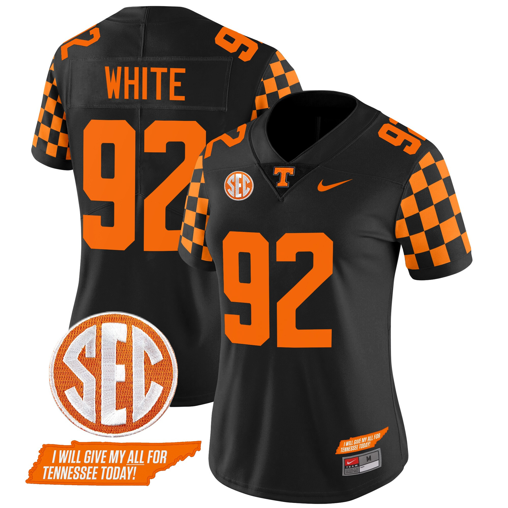 Women's Tennessee Volunteers 2024 Checkerboard Vapor Limited Jersey V2 - All Stitched