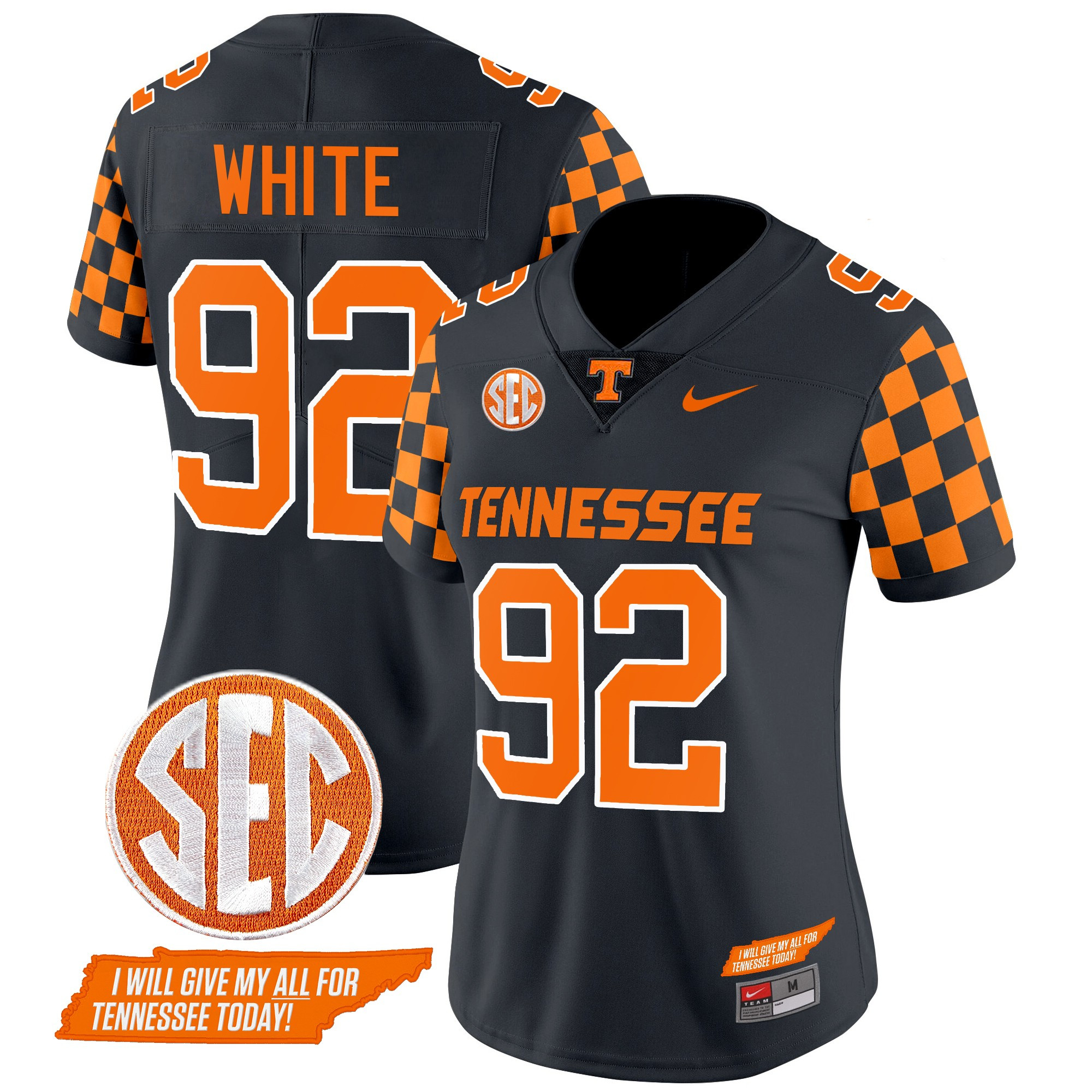 Women's Tennessee Volunteers 2024 Checkerboard Vapor Limited Jersey V2 - All Stitched