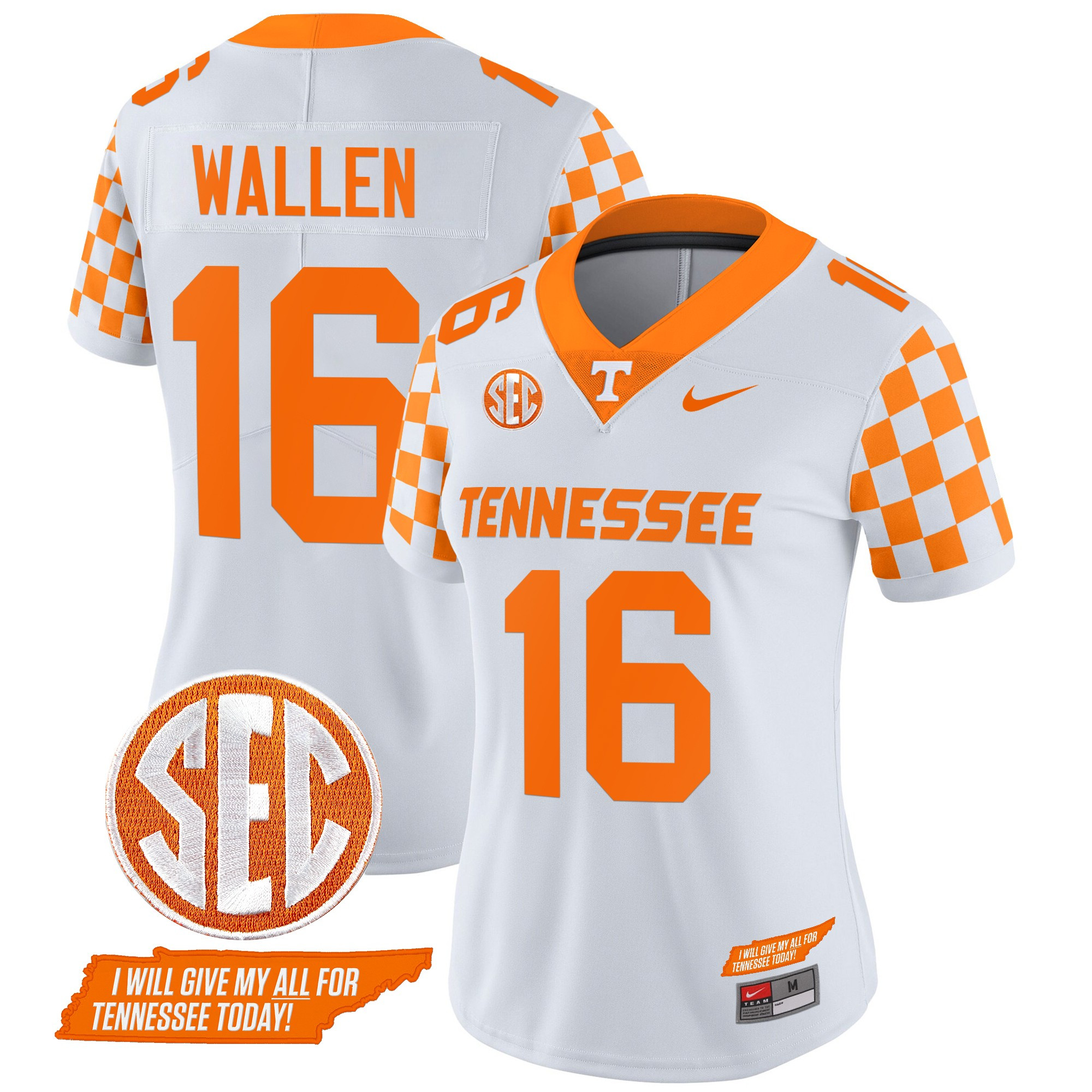 Women's Tennessee Volunteers 2024 Checkerboard Vapor Limited Jersey V2 - All Stitched