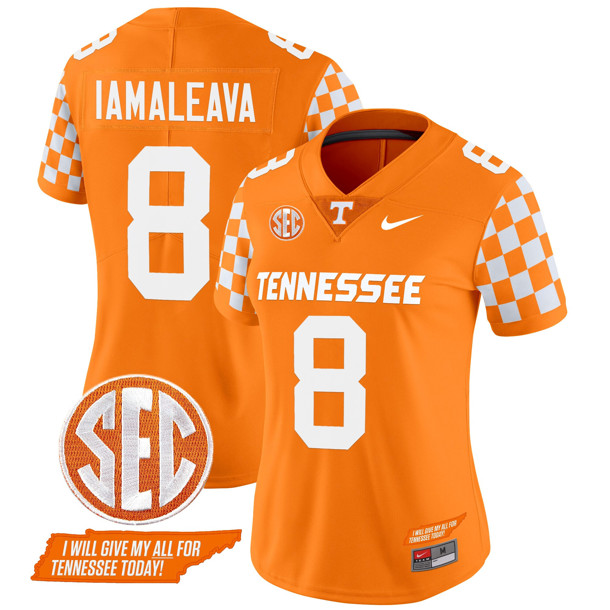 Women's Tennessee Volunteers 2024 Checkerboard Vapor Limited Jersey V2 - All Stitched