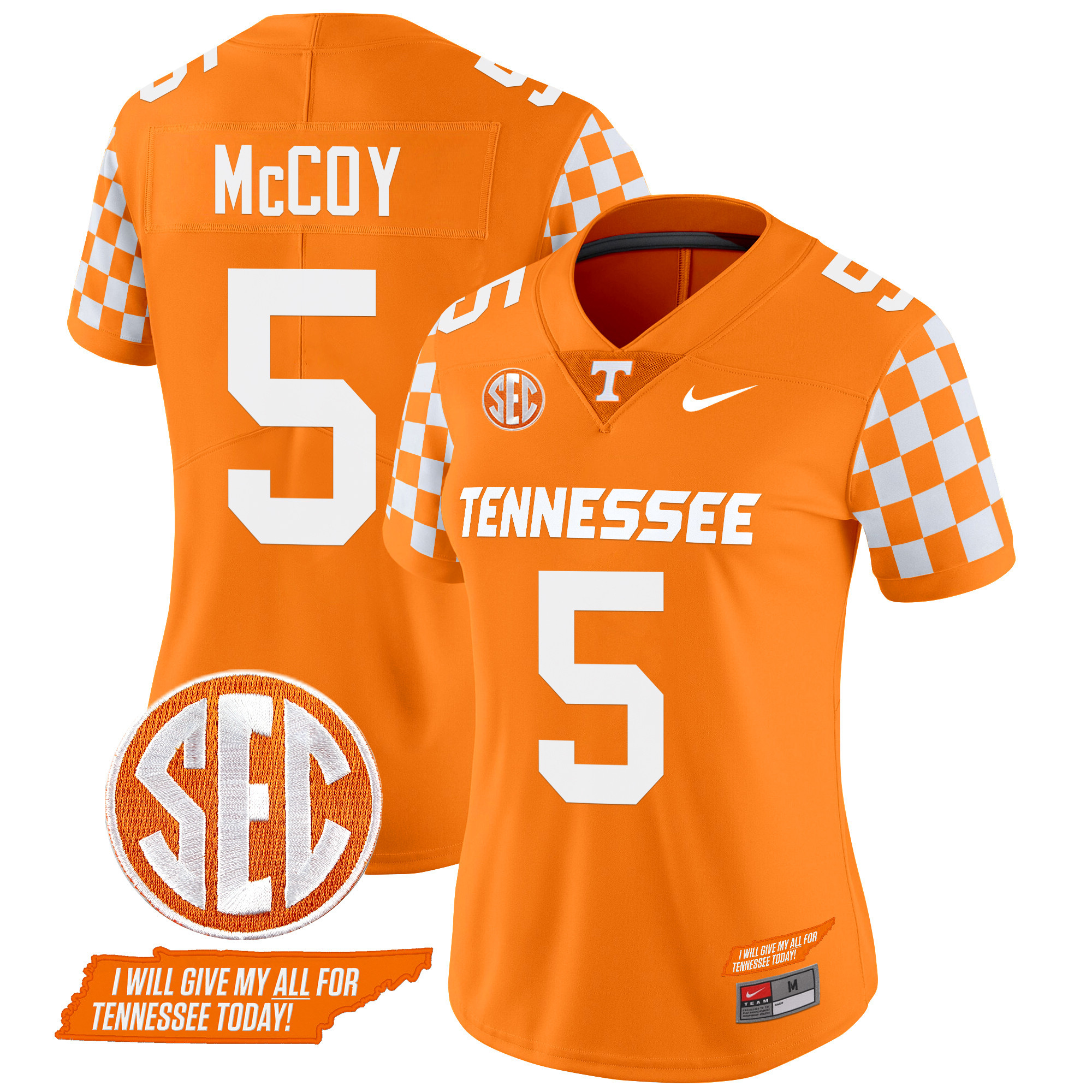 Women's Tennessee Volunteers 2024 Checkerboard Vapor Limited Jersey V2 - All Stitched