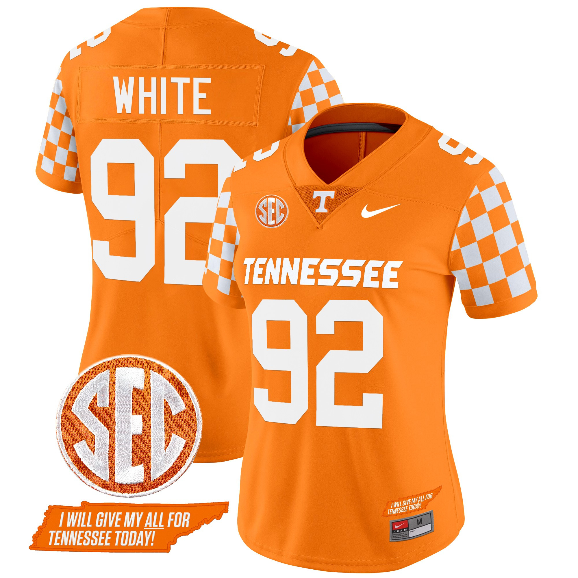 Women's Tennessee Volunteers 2024 Checkerboard Vapor Limited Jersey V2 - All Stitched