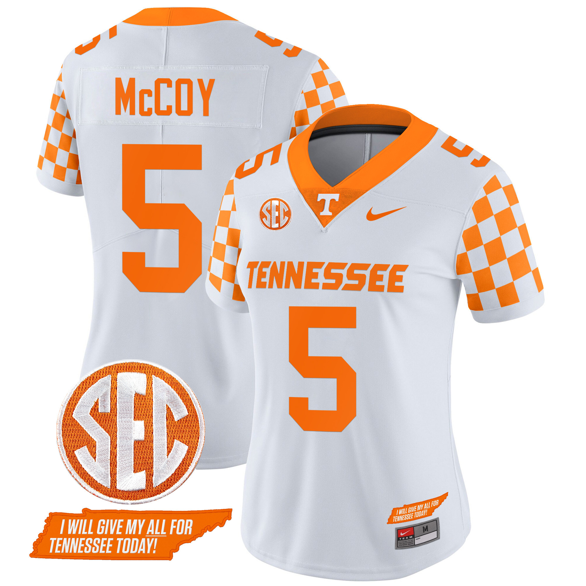 Women's Tennessee Volunteers 2024 Checkerboard Vapor Limited Jersey V2 - All Stitched