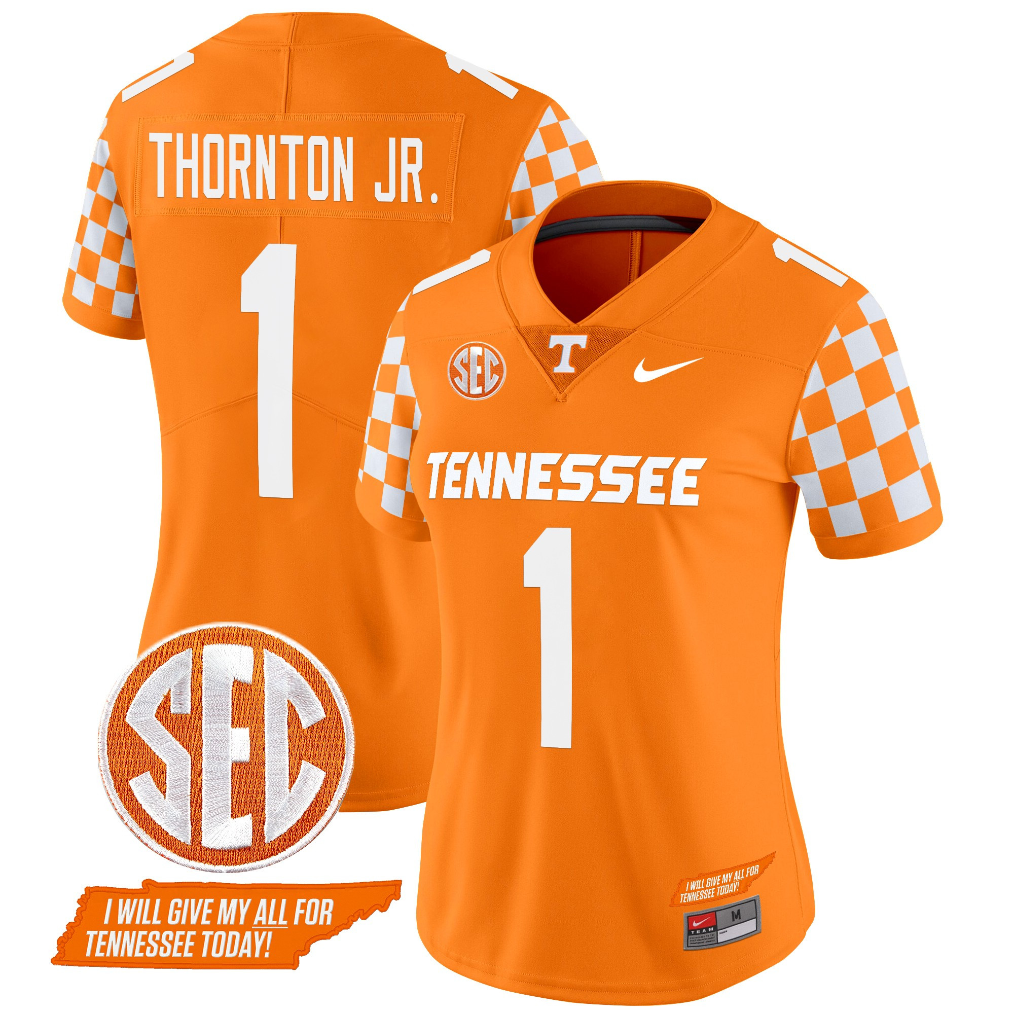 Women's Tennessee Volunteers 2024 Checkerboard Vapor Limited Jersey V2 - All Stitched