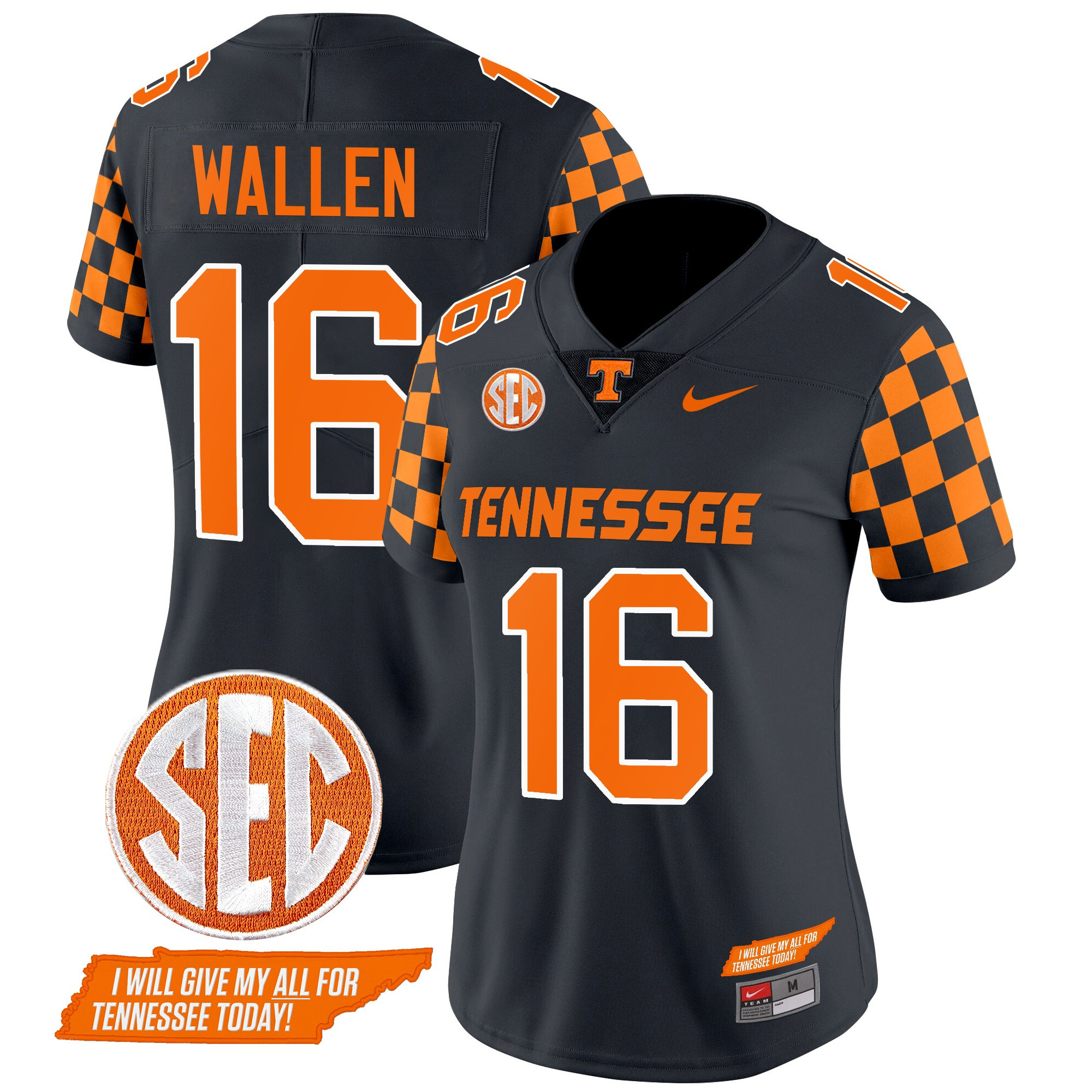 Women's Tennessee Volunteers 2024 Checkerboard Vapor Limited Jersey V2 - All Stitched