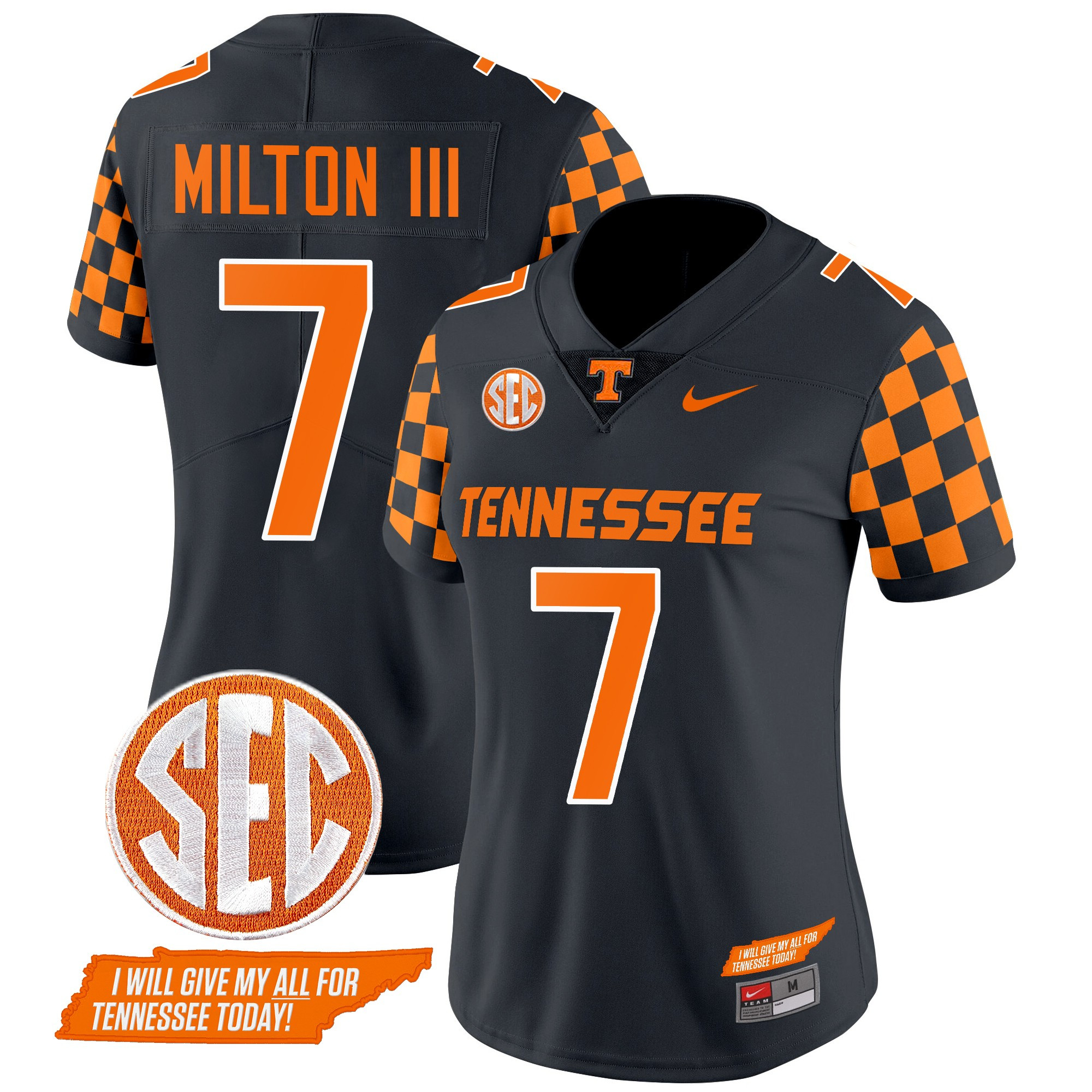 Women's Tennessee Volunteers 2024 Checkerboard Vapor Limited Jersey V2 - All Stitched