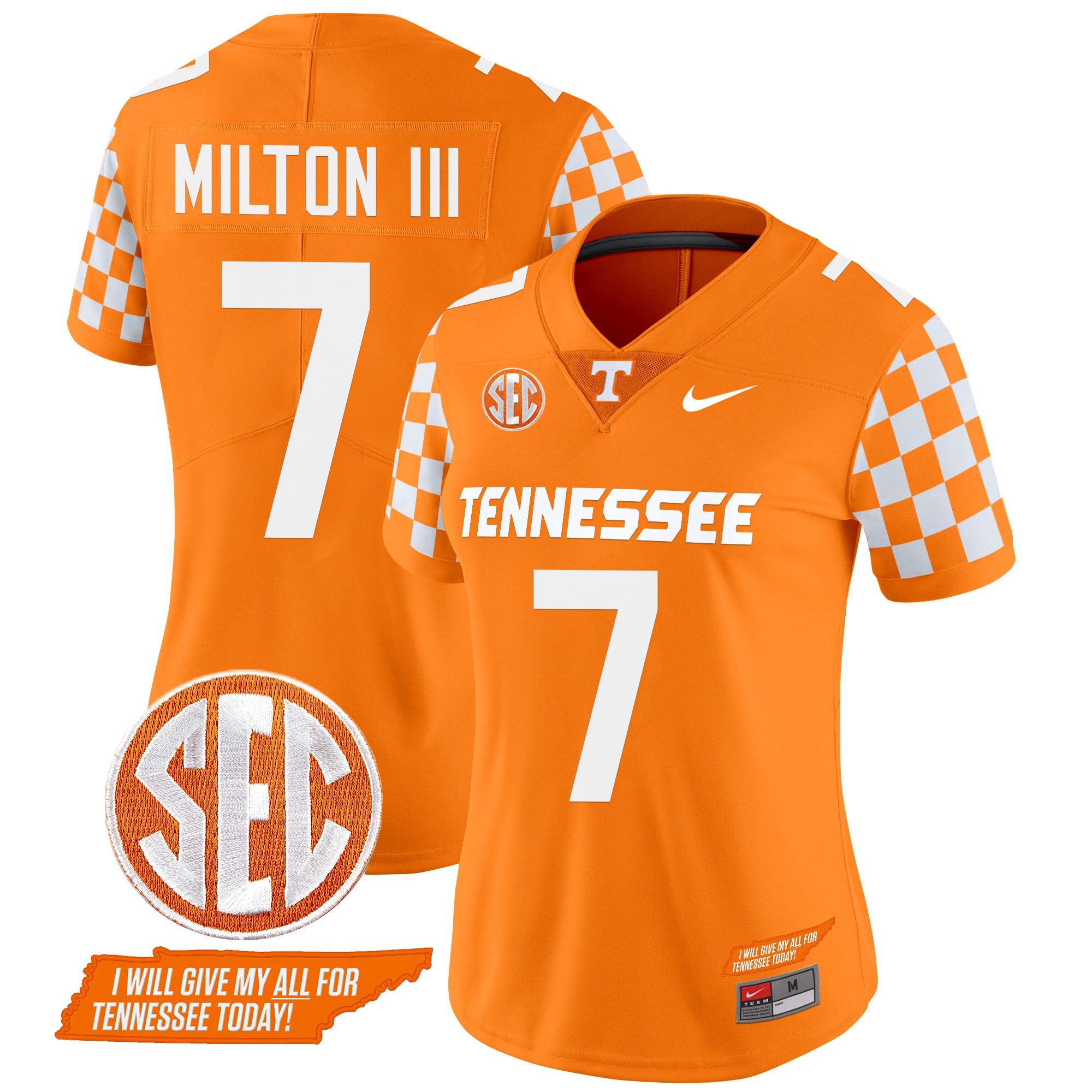 Women's Tennessee Volunteers 2024 Checkerboard Vapor Limited Jersey V2 - All Stitched