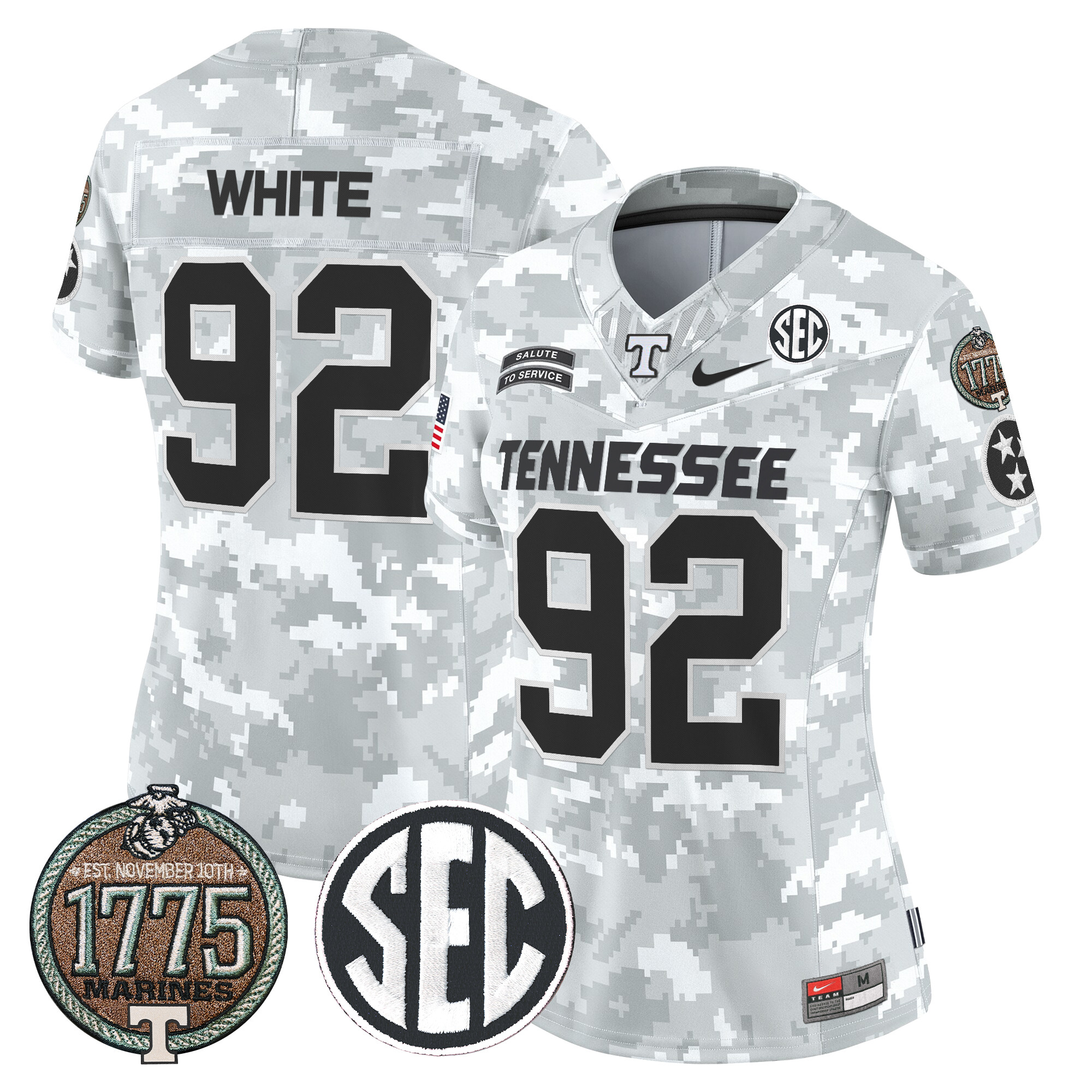 Women's Volunteers 2024 Salute to Service Establishment Year Patch Vapor Limited Jersey - All Stitched