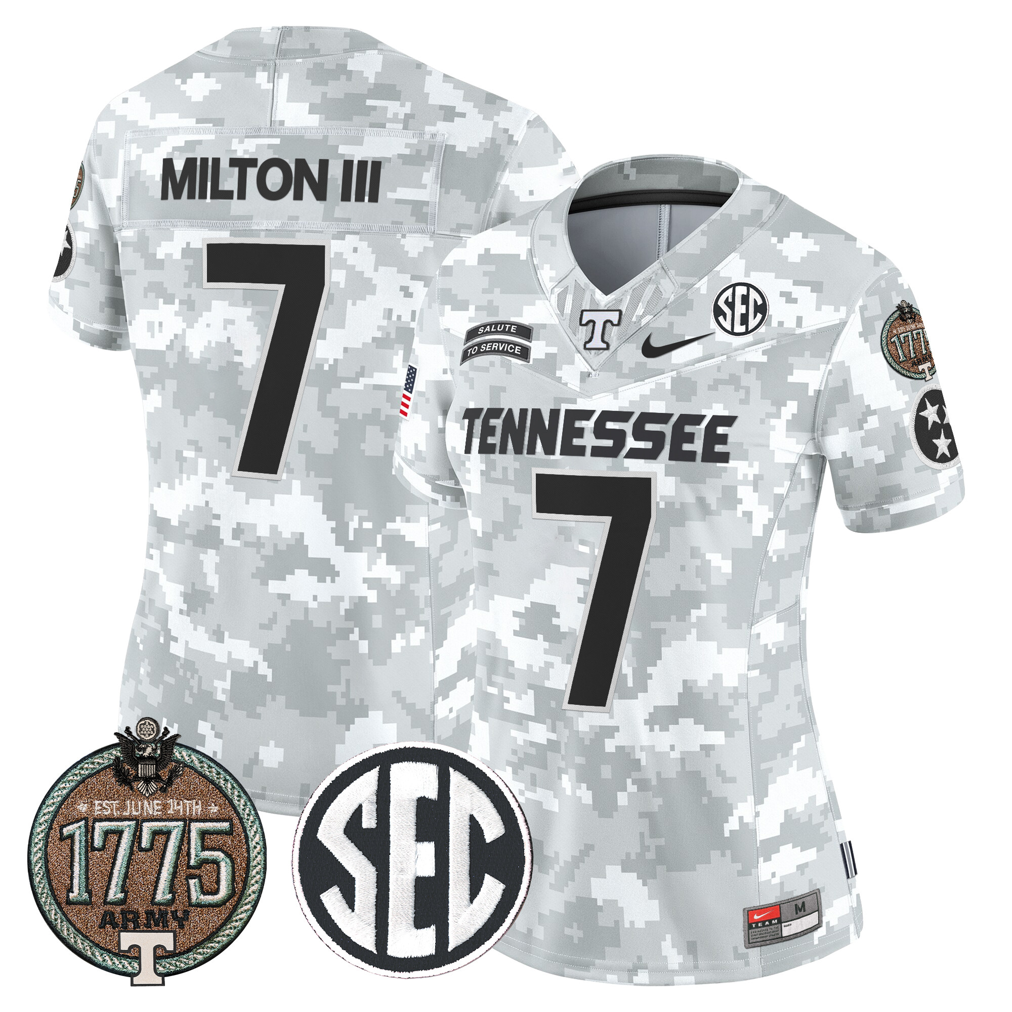 Women's Volunteers 2024 Salute to Service Establishment Year Patch Vapor Limited Jersey - All Stitched