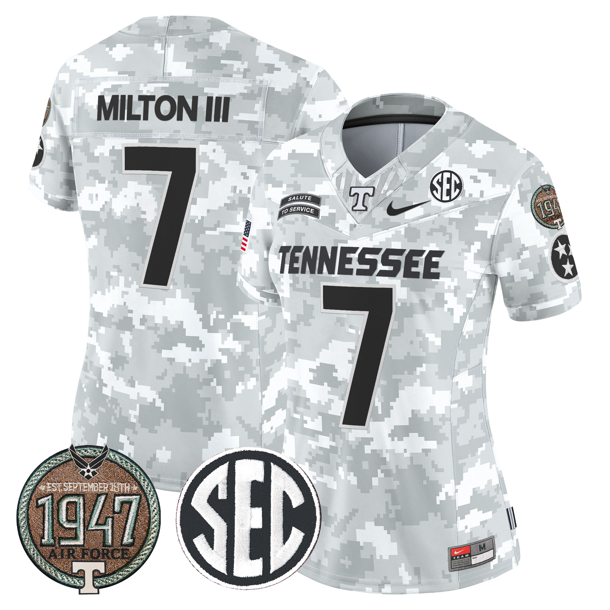 Women's Volunteers 2024 Salute to Service Establishment Year Patch Vapor Limited Jersey - All Stitched