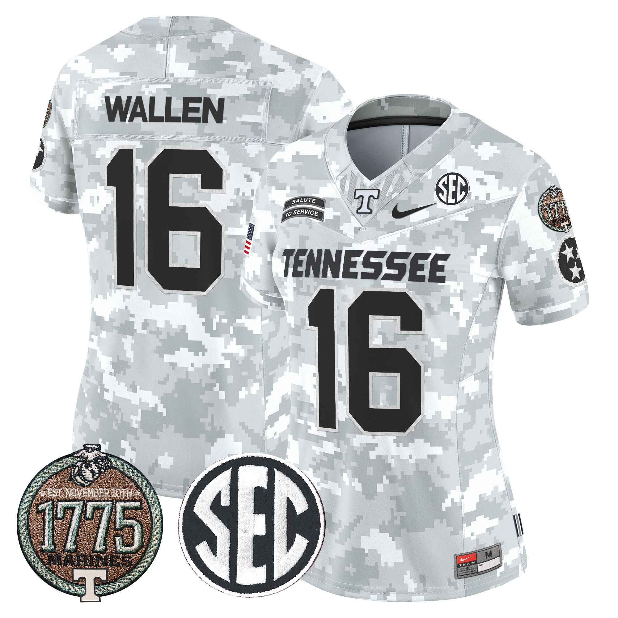 Women's Volunteers 2024 Salute to Service Establishment Year Patch Vapor Limited Jersey - All Stitched
