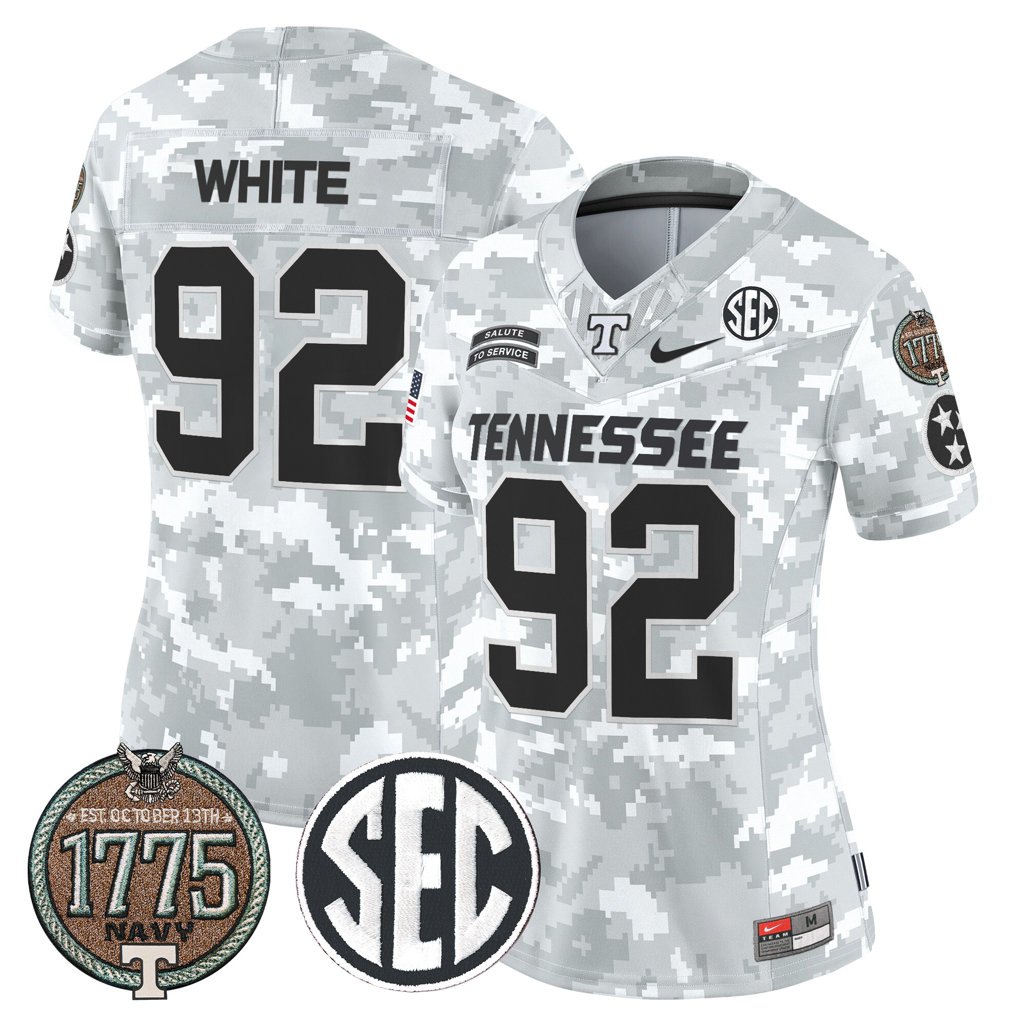 Women's Volunteers 2024 Salute to Service Establishment Year Patch Vapor Limited Jersey - All Stitched