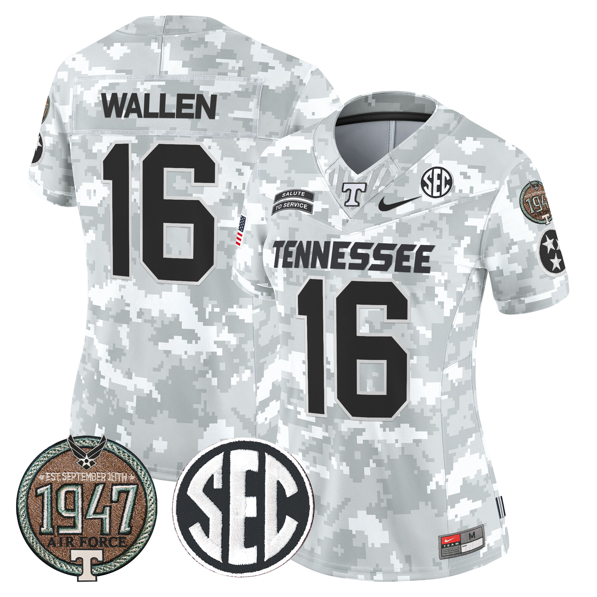 Women's Volunteers 2024 Salute to Service Establishment Year Patch Vapor Limited Jersey - All Stitched
