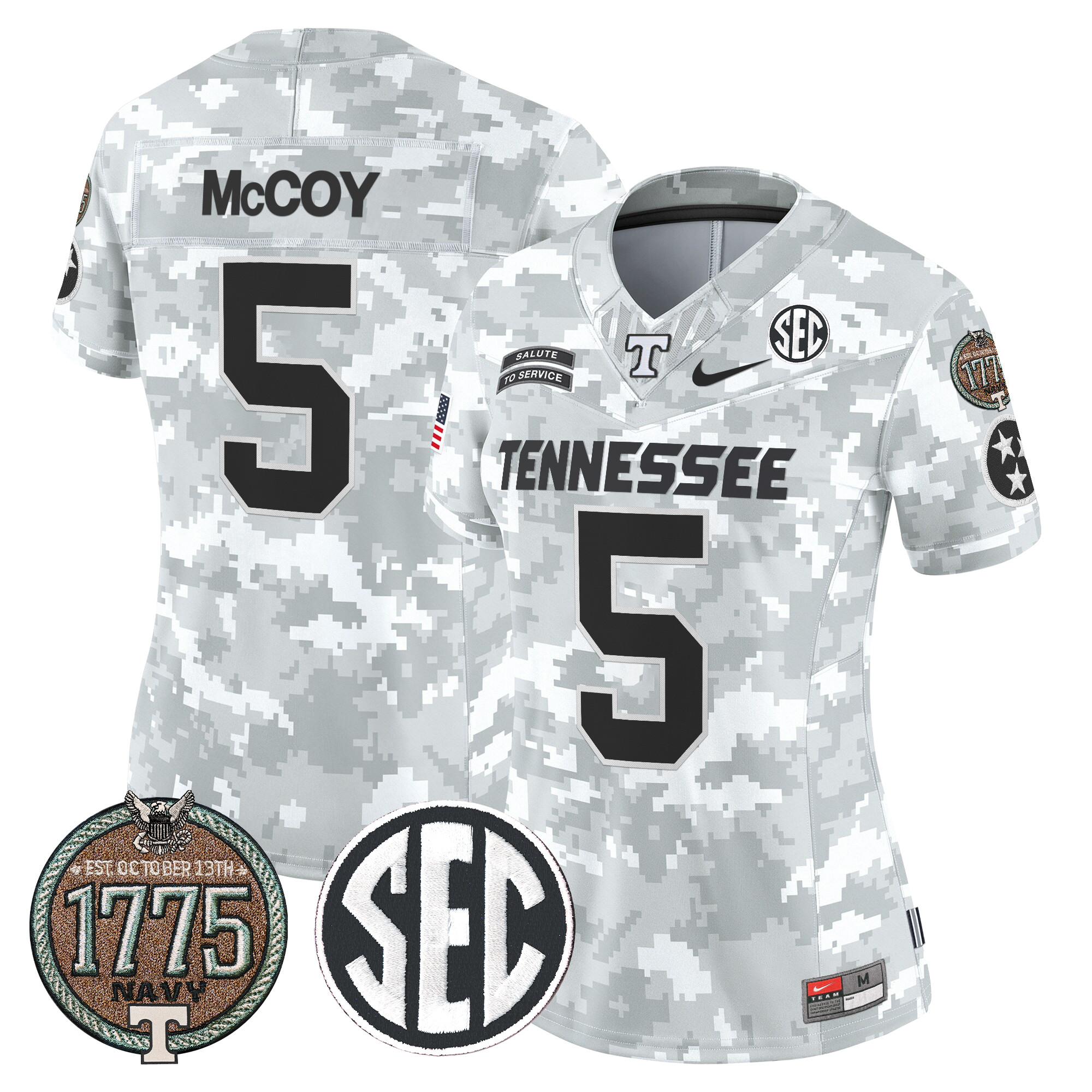 Women's Volunteers 2024 Salute to Service Establishment Year Patch Vapor Limited Jersey - All Stitched