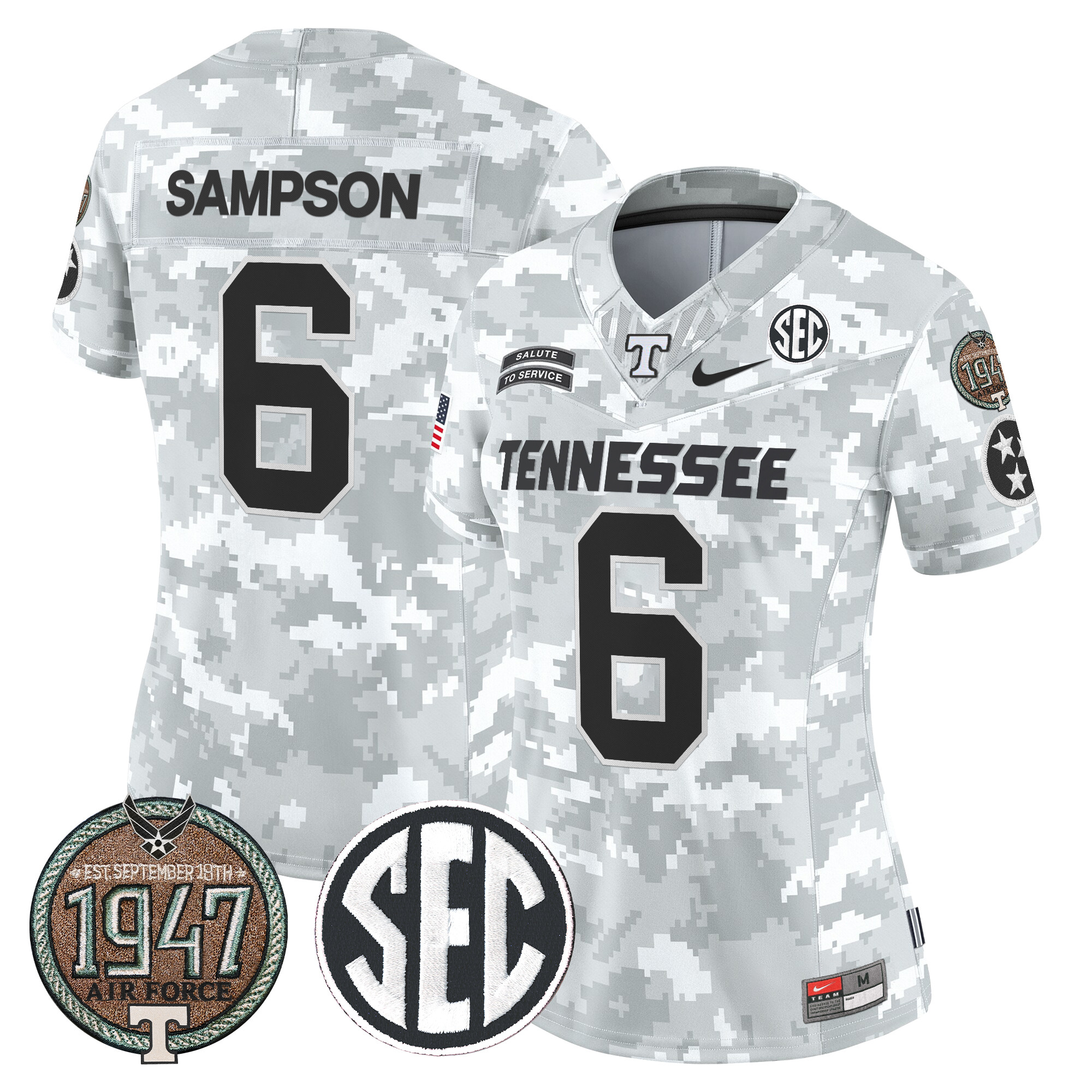 Women's Volunteers 2024 Salute to Service Establishment Year Patch Vapor Limited Jersey - All Stitched