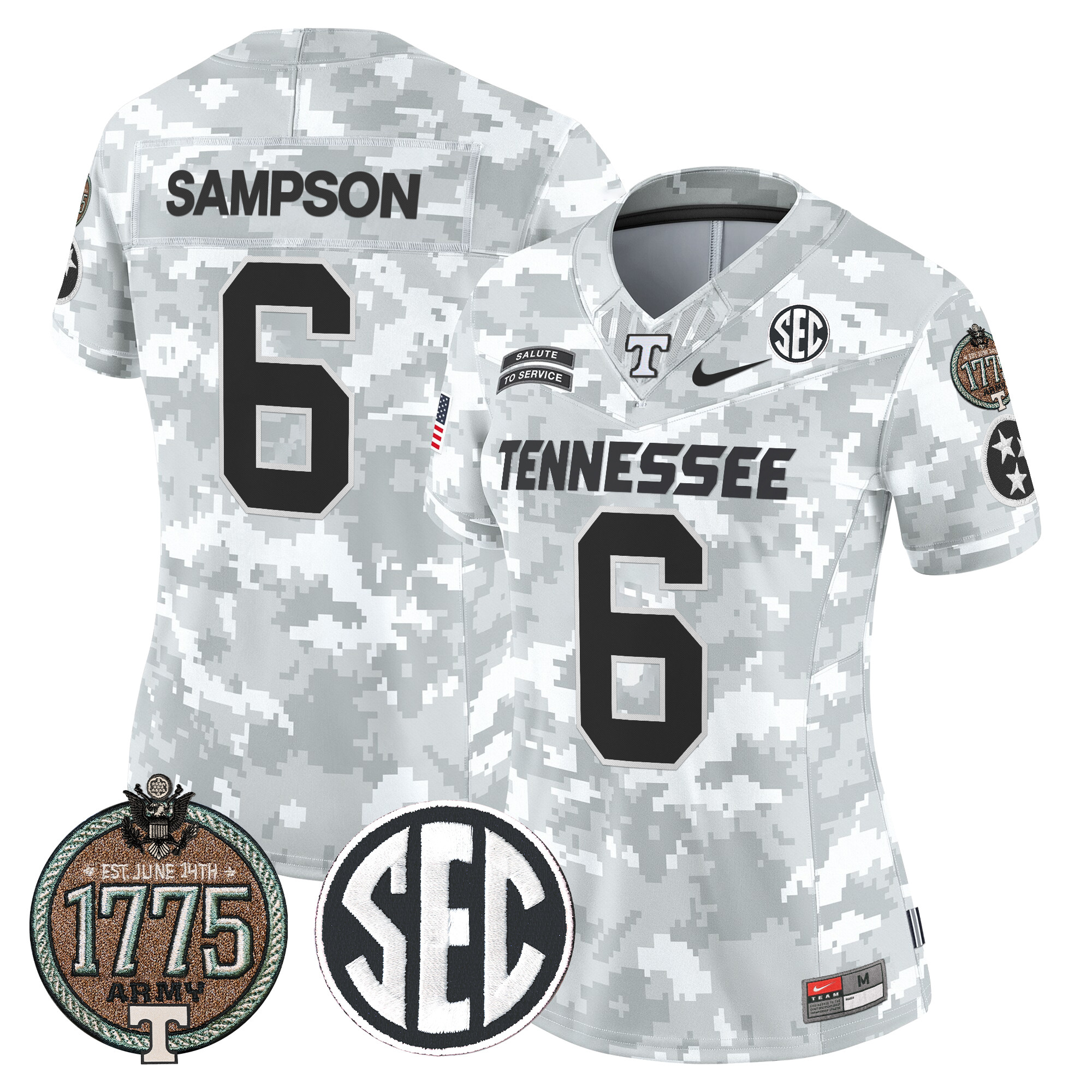 Women's Volunteers 2024 Salute to Service Establishment Year Patch Vapor Limited Jersey - All Stitched