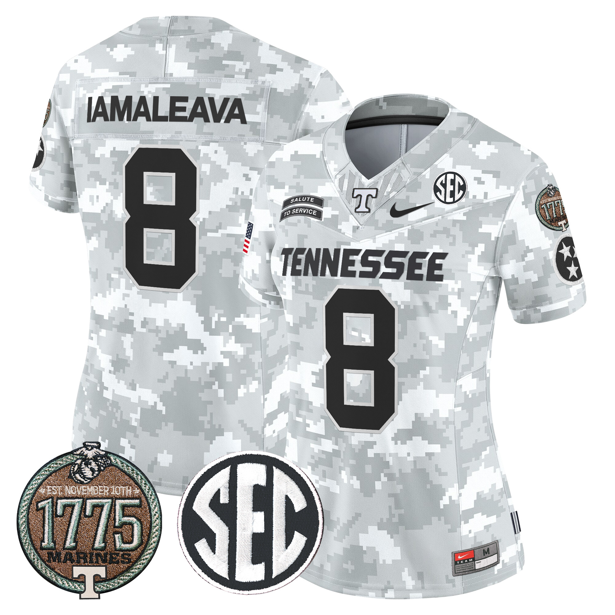 Women's Volunteers 2024 Salute to Service Establishment Year Patch Vapor Limited Jersey - All Stitched