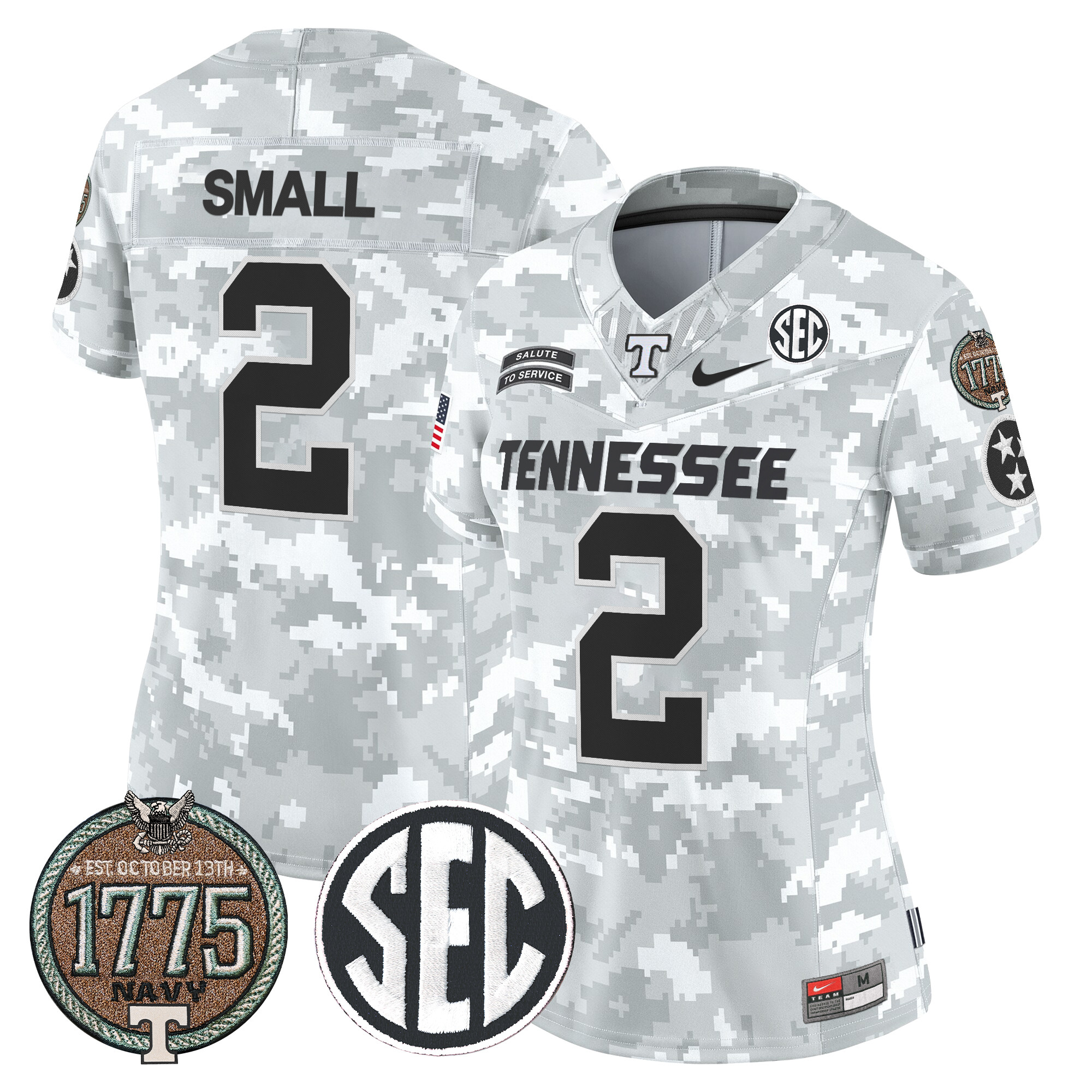Women's Volunteers 2024 Salute to Service Establishment Year Patch Vapor Limited Jersey - All Stitched