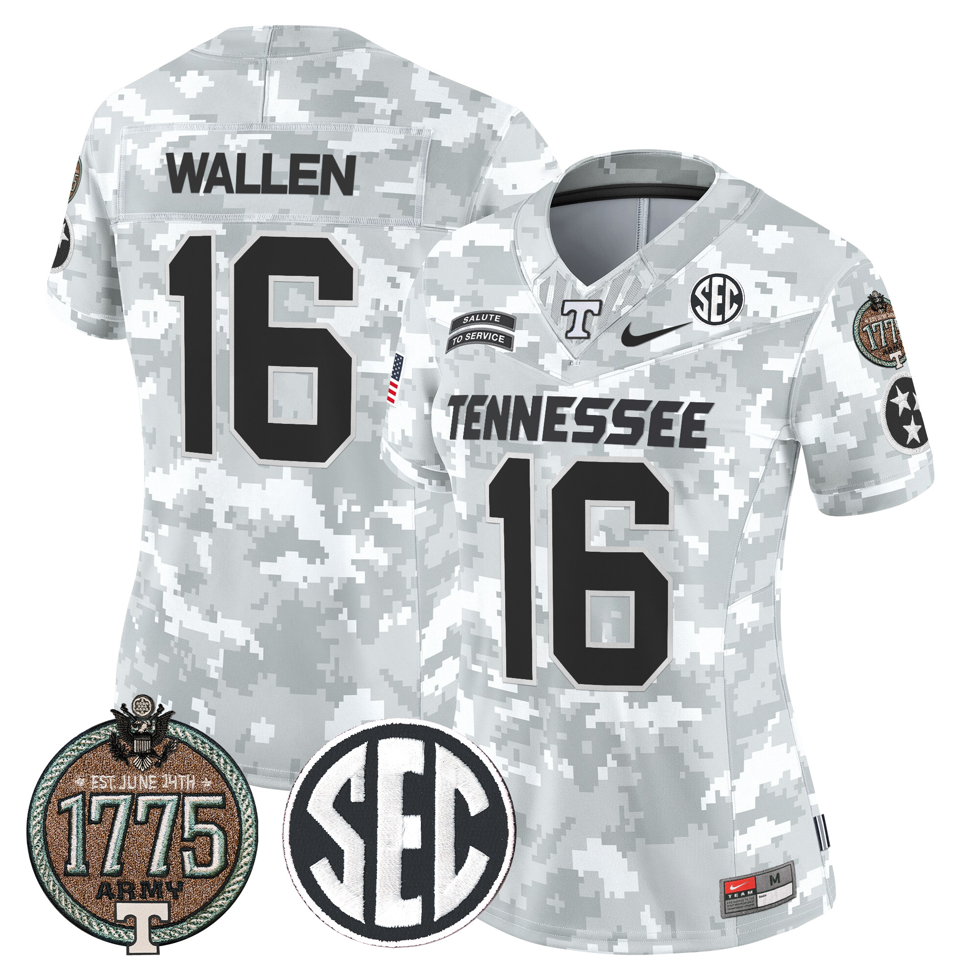Women's Volunteers 2024 Salute to Service Establishment Year Patch Vapor Limited Jersey - All Stitched