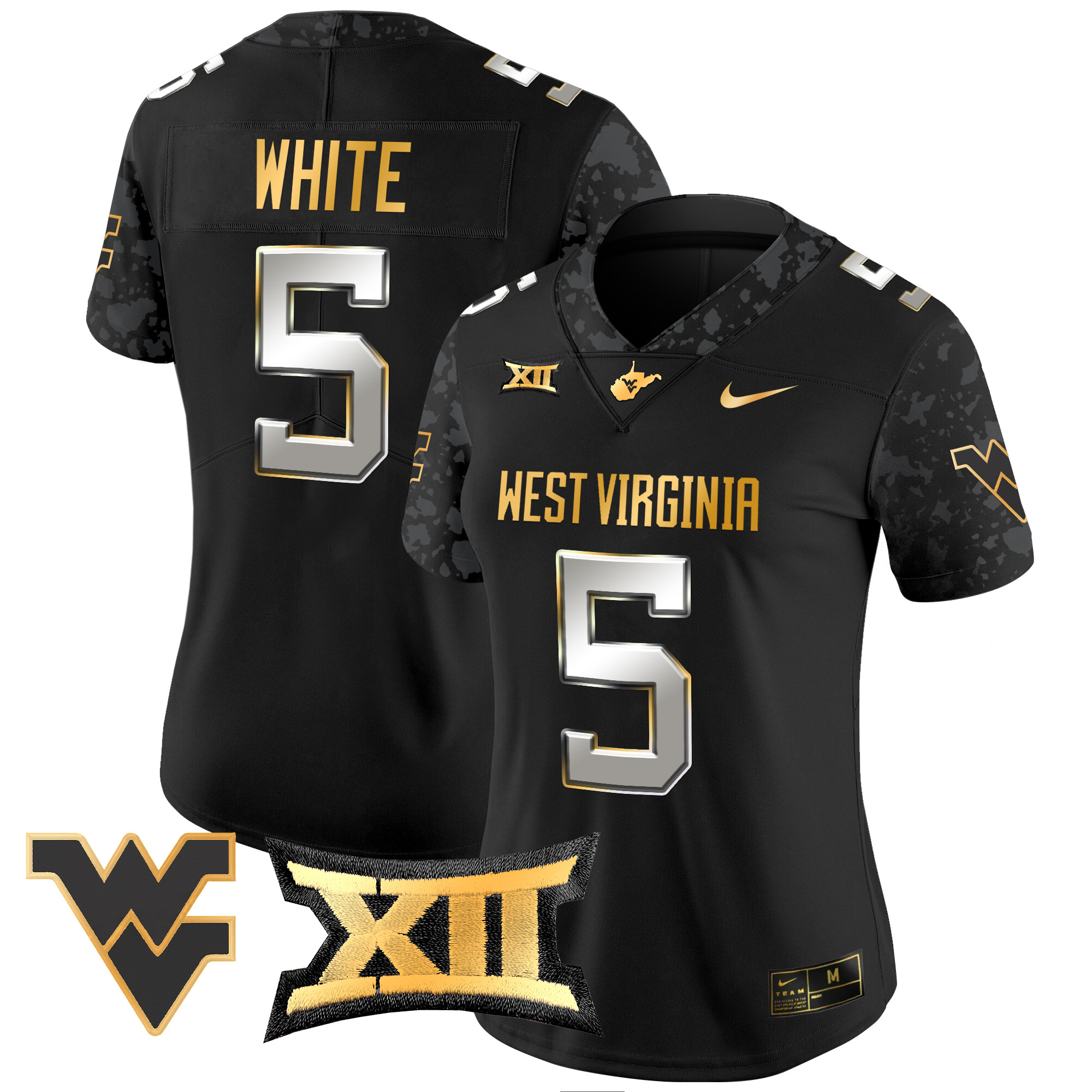 Women's West Virginia Mountaineers 2024 Gold Vapor Limited Jersey - All Stitched