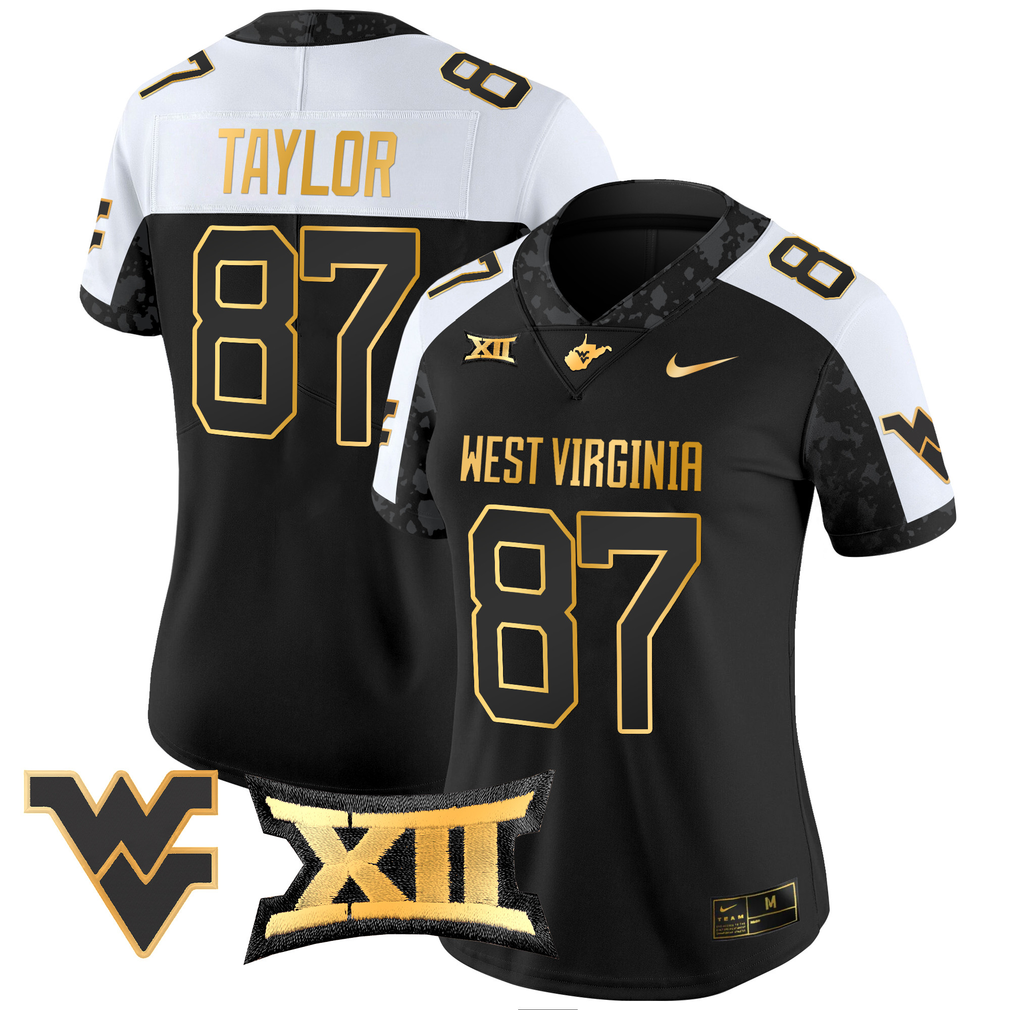 Women's West Virginia Mountaineers 2024 Gold Vapor Limited Jersey - All Stitched