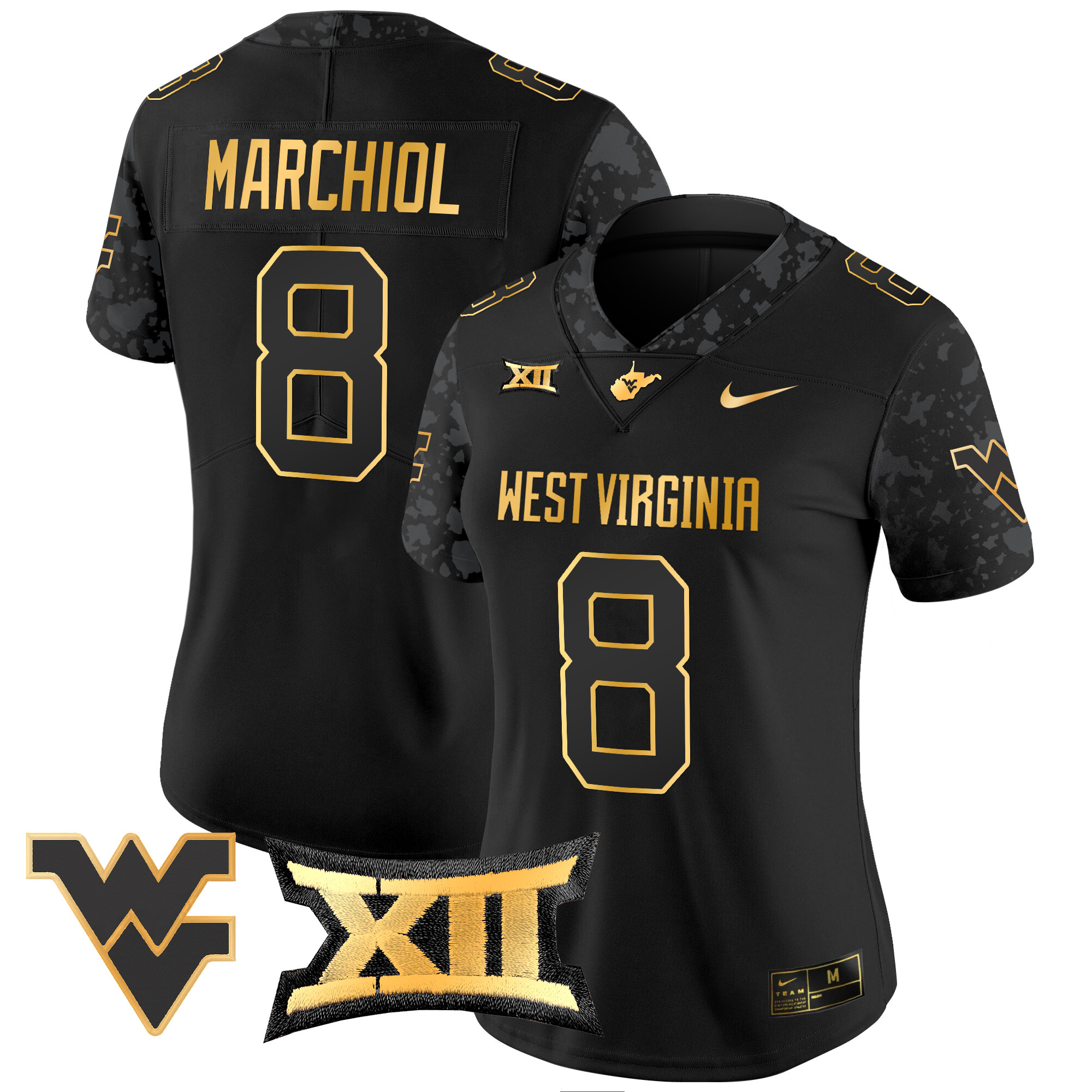 Women's West Virginia Mountaineers 2024 Gold Vapor Limited Jersey - All Stitched