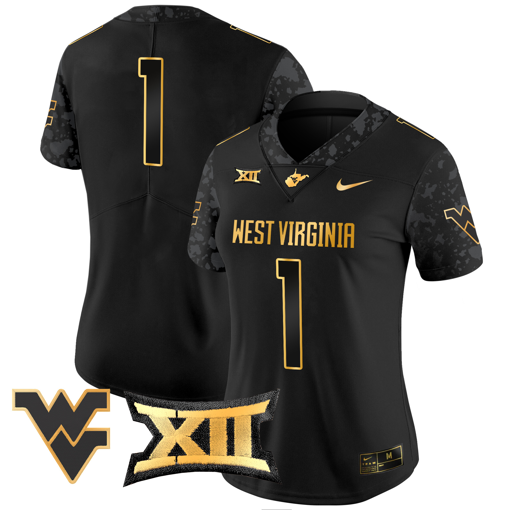 Women's West Virginia Mountaineers 2024 Gold Vapor Limited Jersey - All Stitched