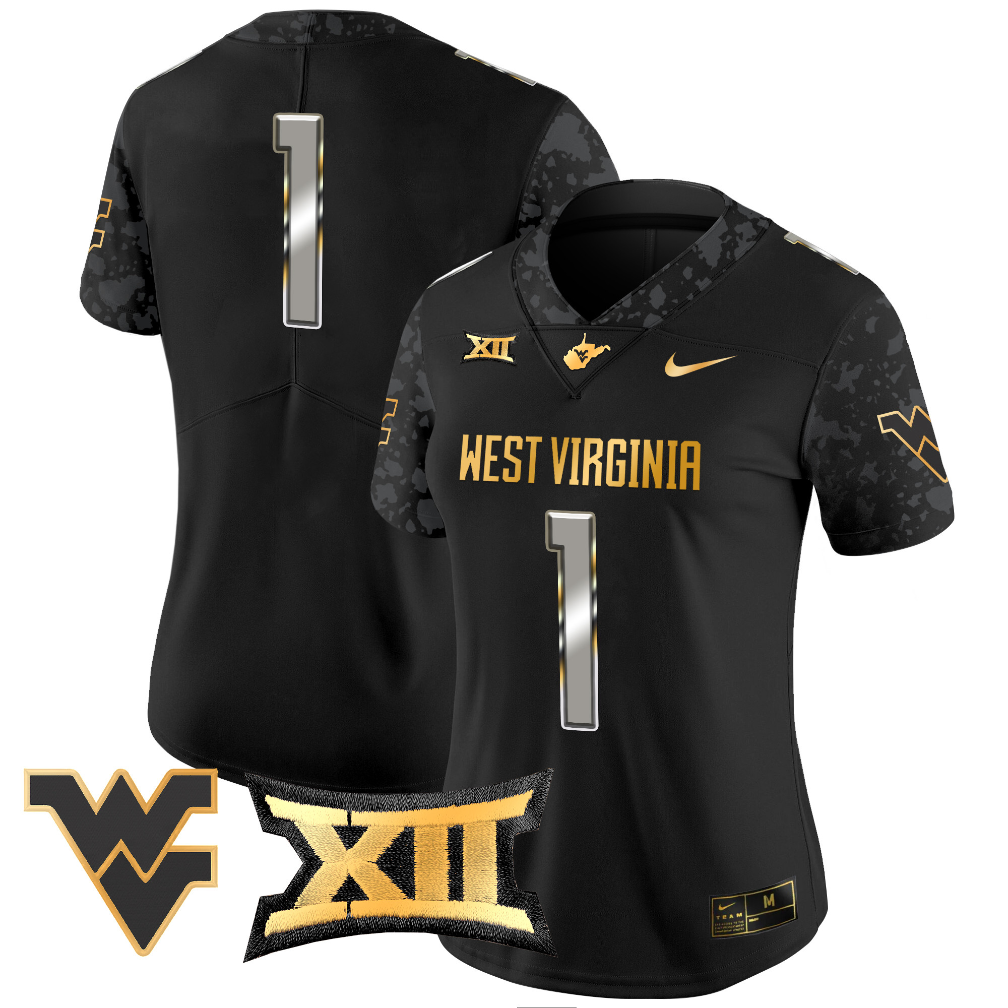Women's West Virginia Mountaineers 2024 Gold Vapor Limited Jersey - All Stitched