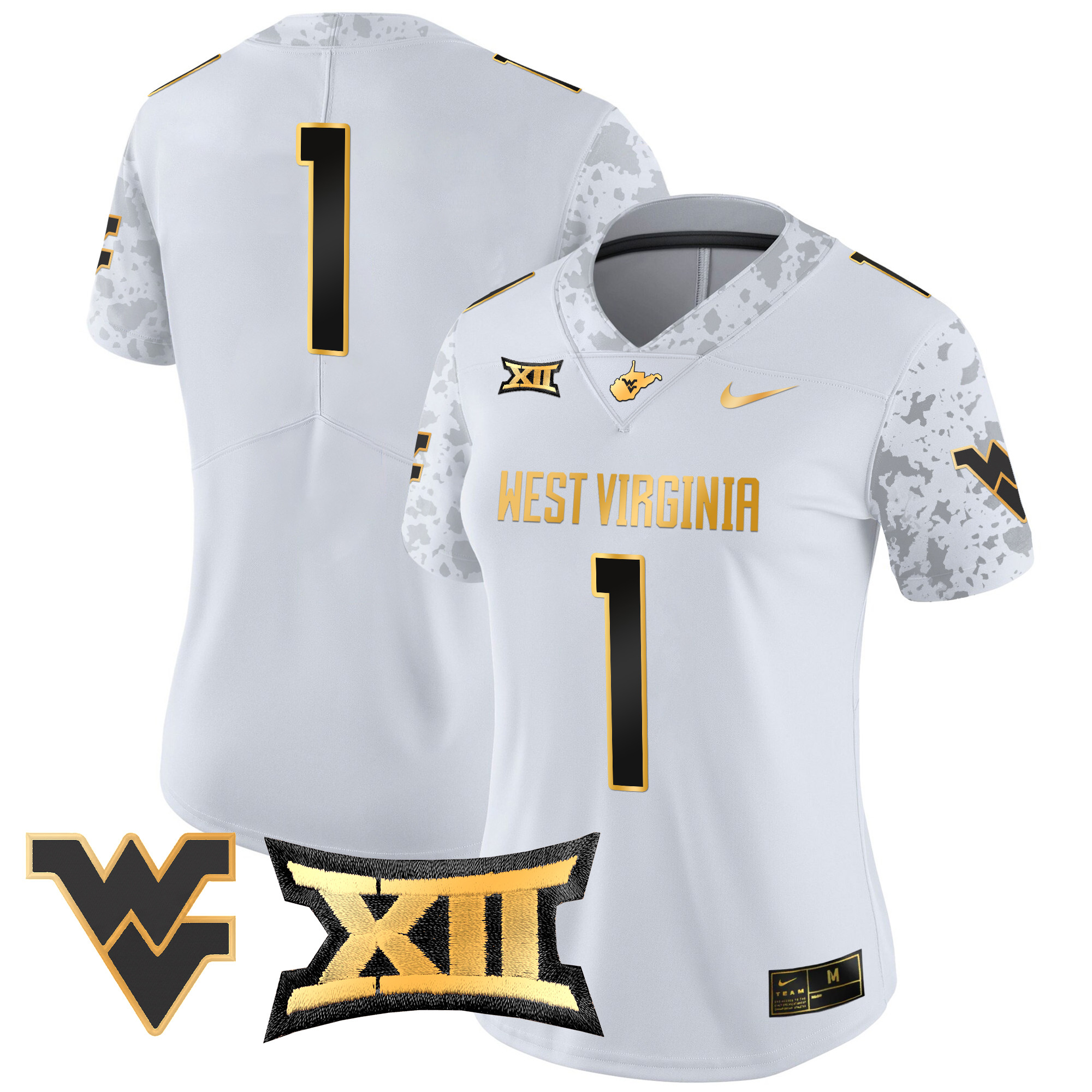 Women's West Virginia Mountaineers 2024 Gold Vapor Limited Jersey - All Stitched